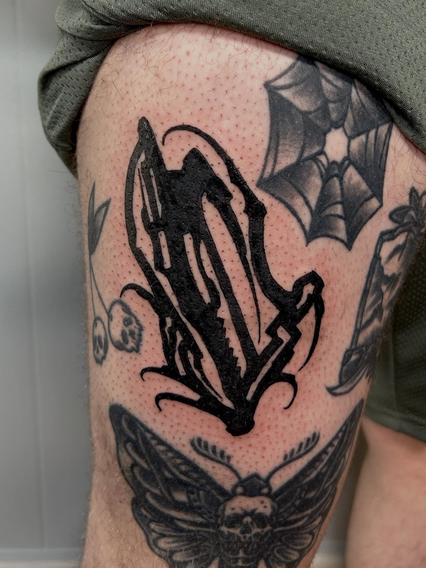 Tattoo by @dokkaebi_ink — american_traditional, black_and_grey