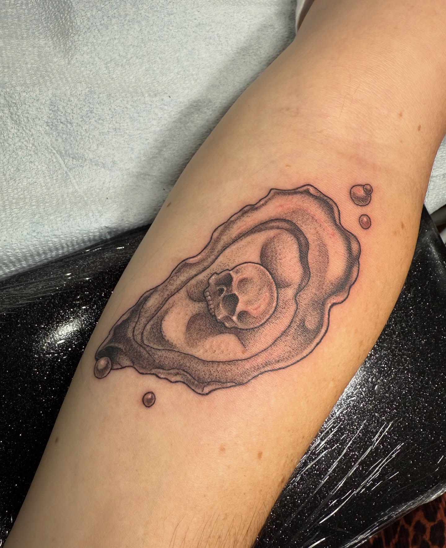 Tattoo by @back_alley_emily — black_and_grey