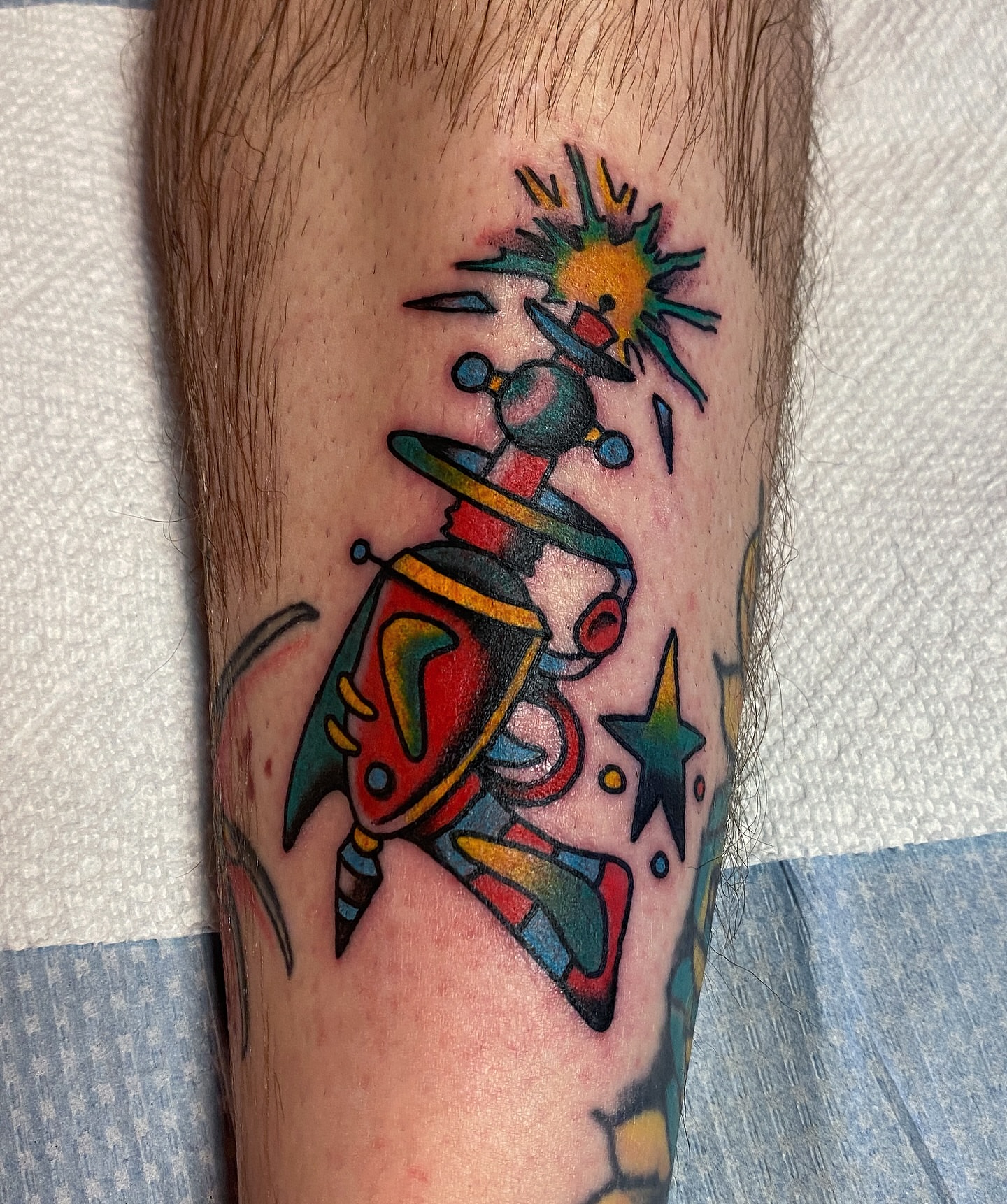 Jester American traditional tattoo on the forearm by atomlenhart, Lancaster, Pennsylvania