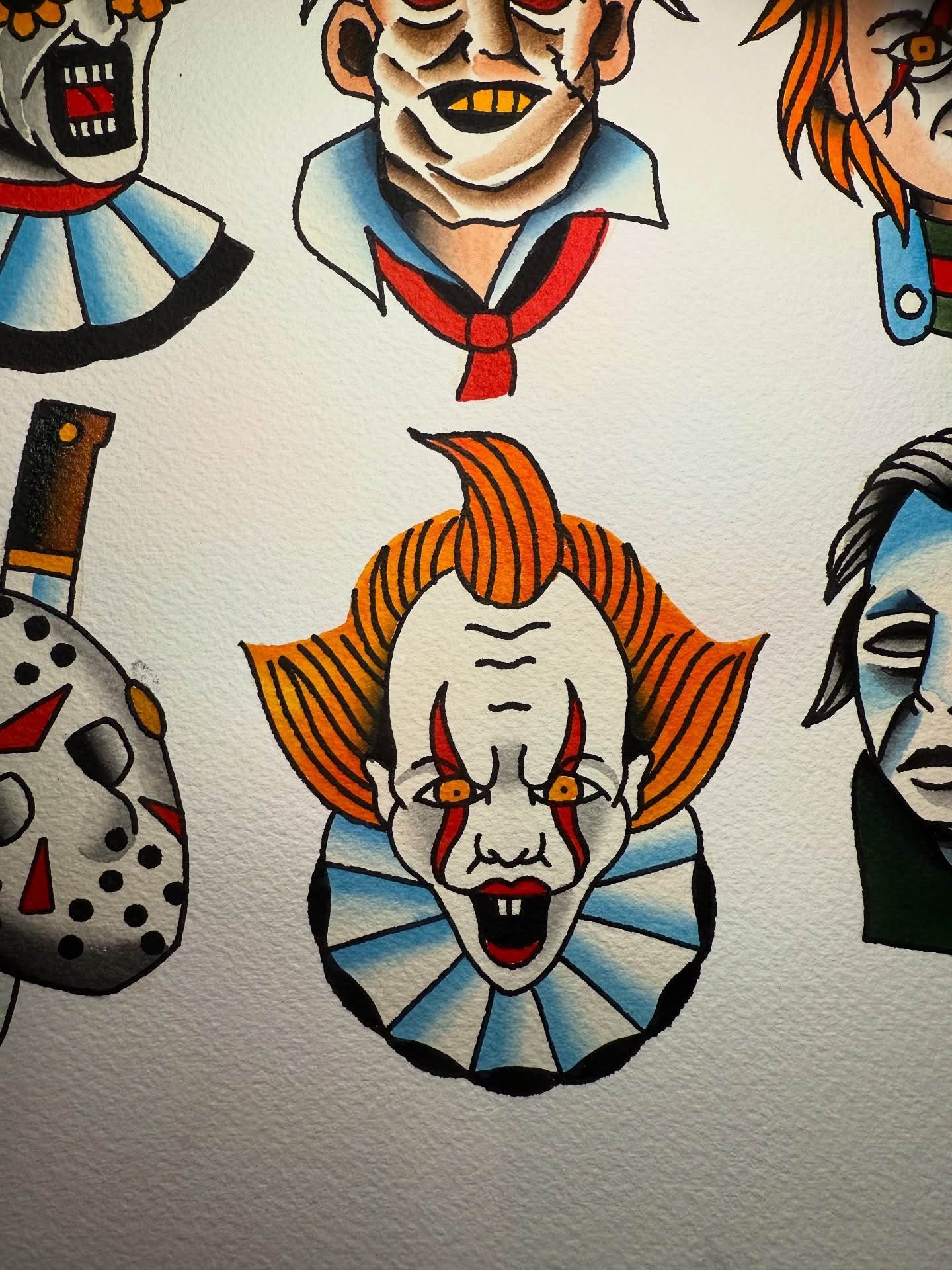 Clown American traditional tattoo by 𝕯𝖗𝖊𝖜 𝕲𝖎𝖑𝖊𝖘 𝕵𝖆𝖙𝖙𝖔𝖔, Addison, Texas