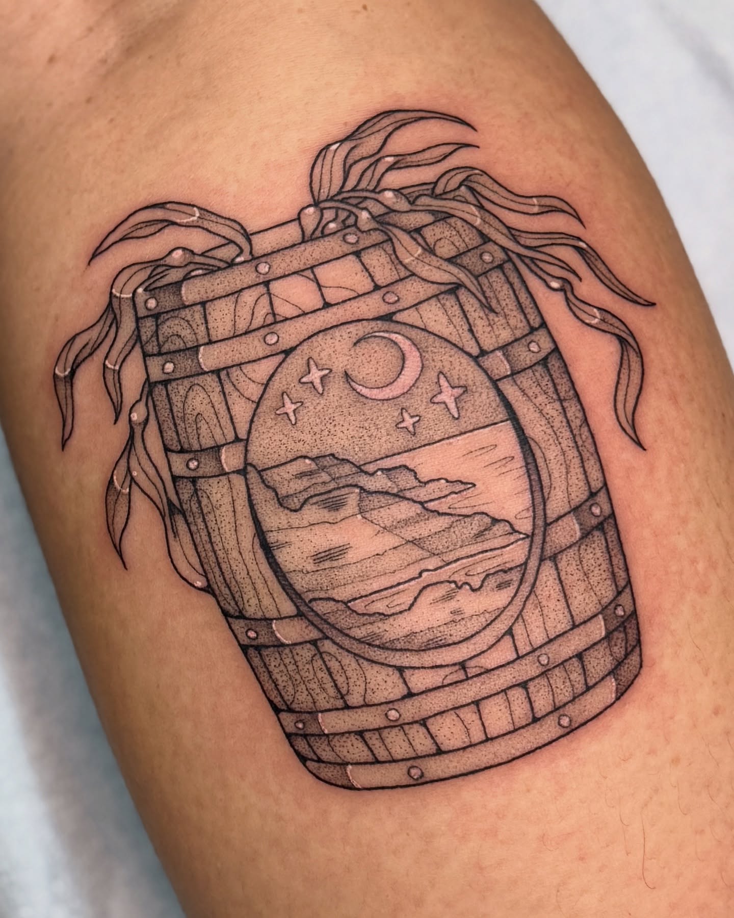 Tattoo by @deerbatstats — dotwork