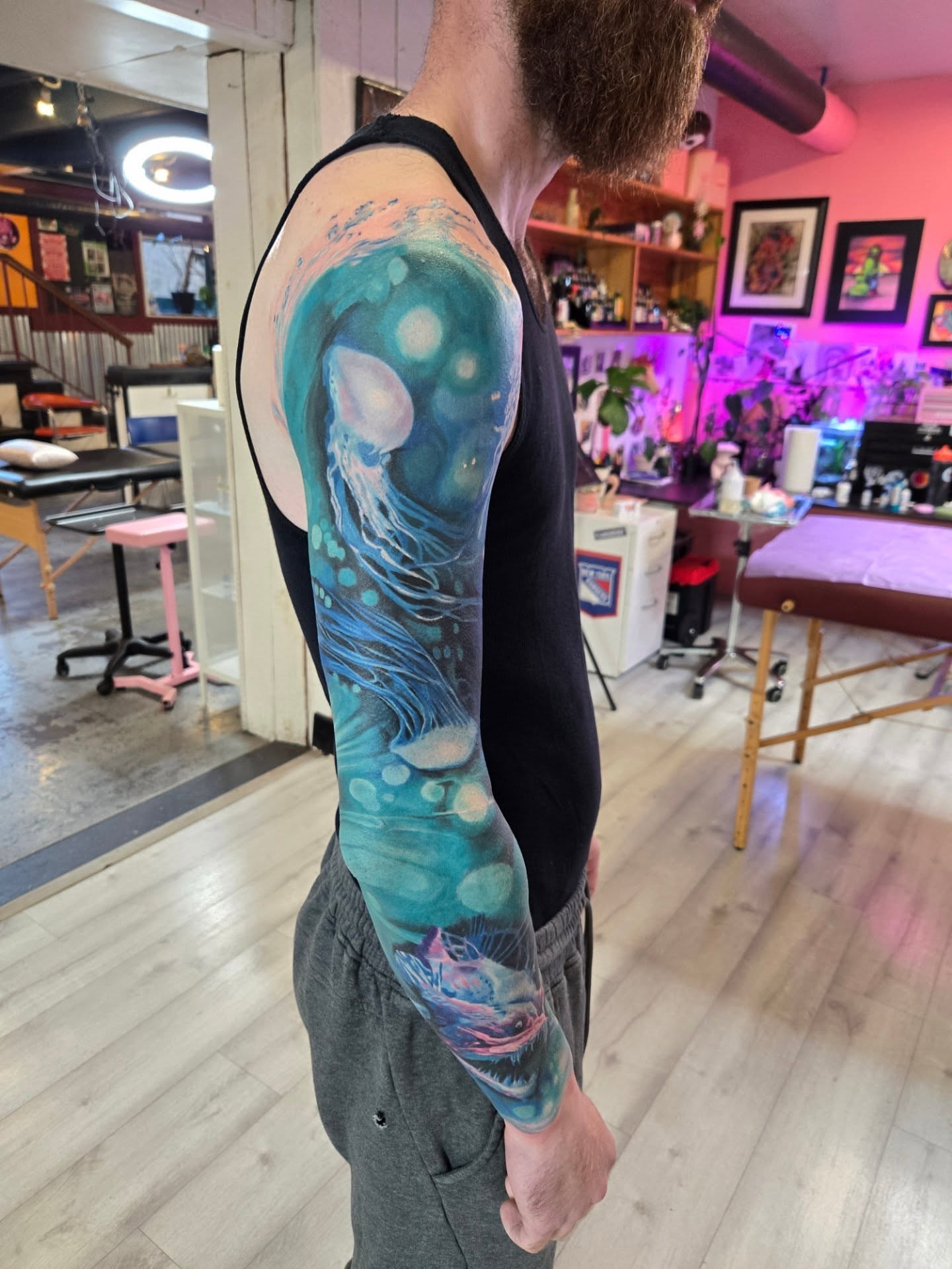 Tattoo by @tattoosbysarahchristine — dotwork, surrealism