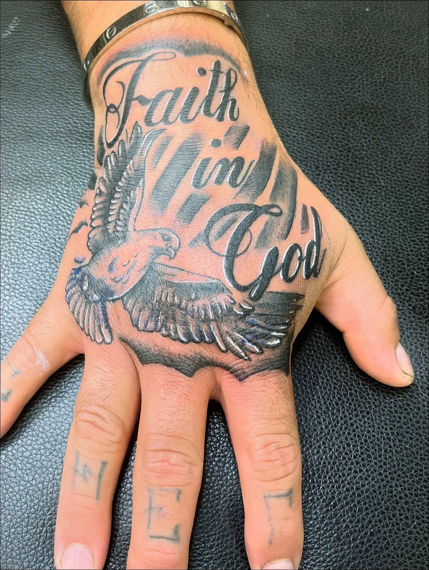 Eagle American traditional tattoo on the hand by Ink by Hailey π