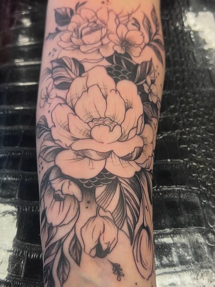 Tattoo by @scottys_ink315 — black_and_grey