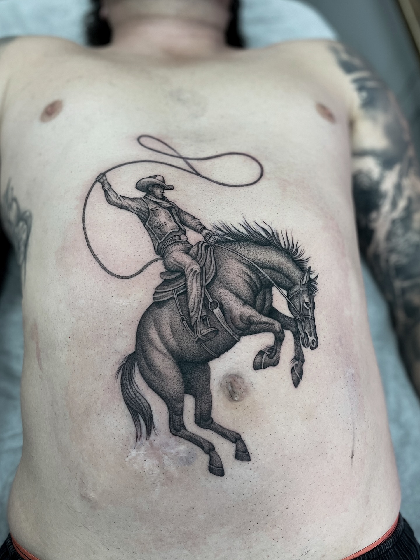 Tattoo by @bradtattoos_ — black_and_grey