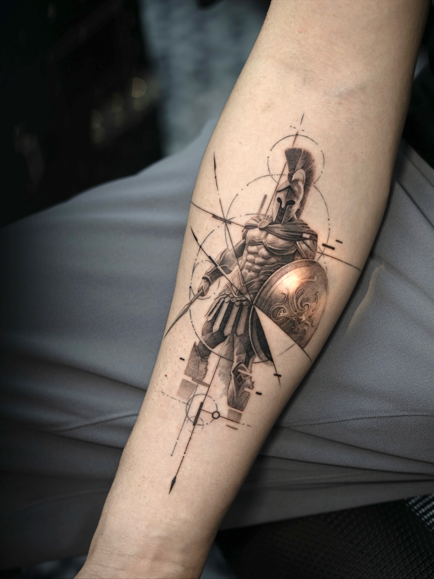 Tattoo by @2hou_tattooist — black_and_grey, geometric