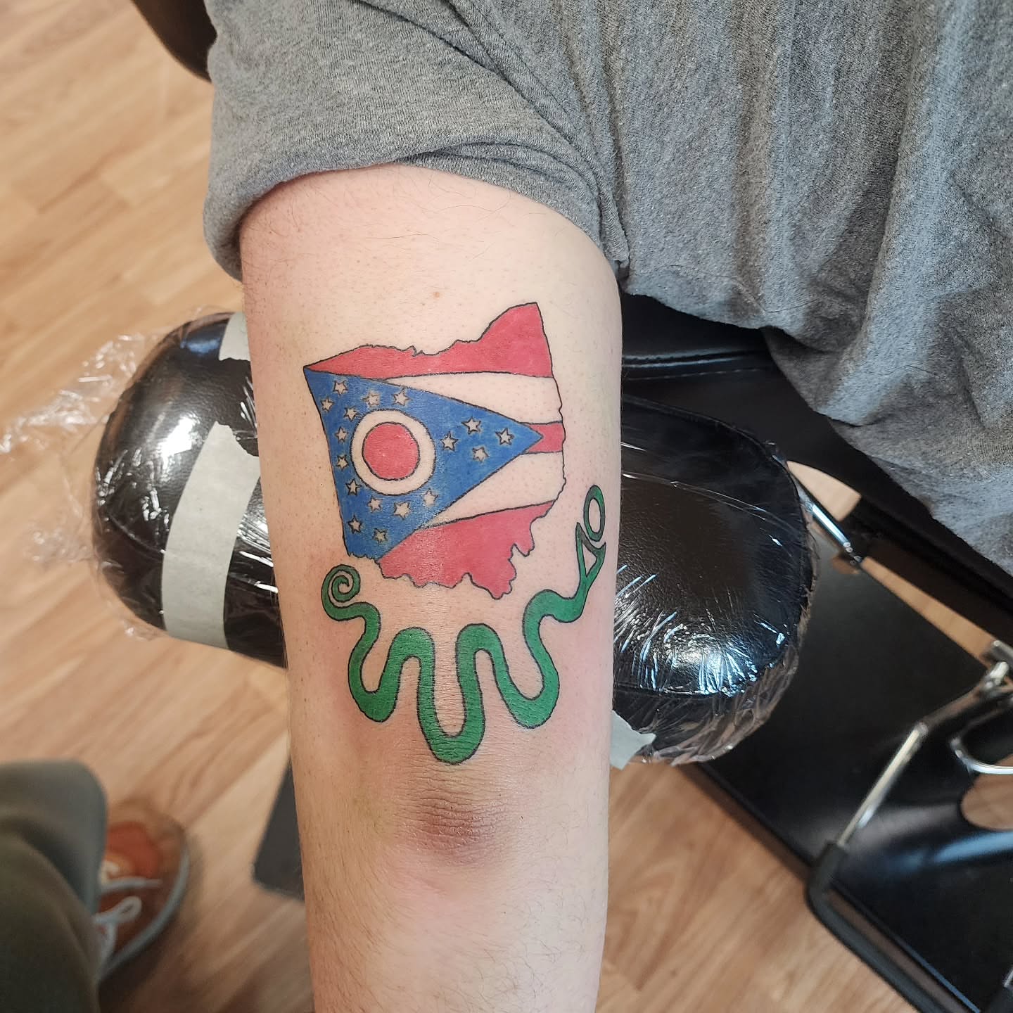 Tattoo by @bigtastytattoos — american_traditional, dotwork