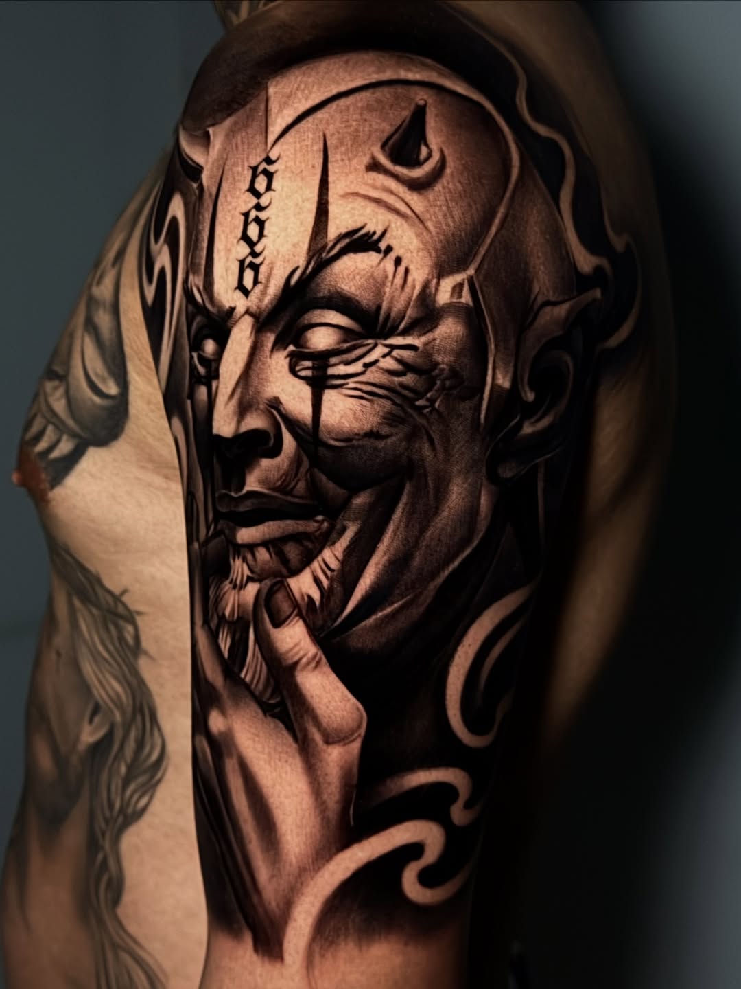 Tattoo by @yackolettersx6 β realism, black_and_grey