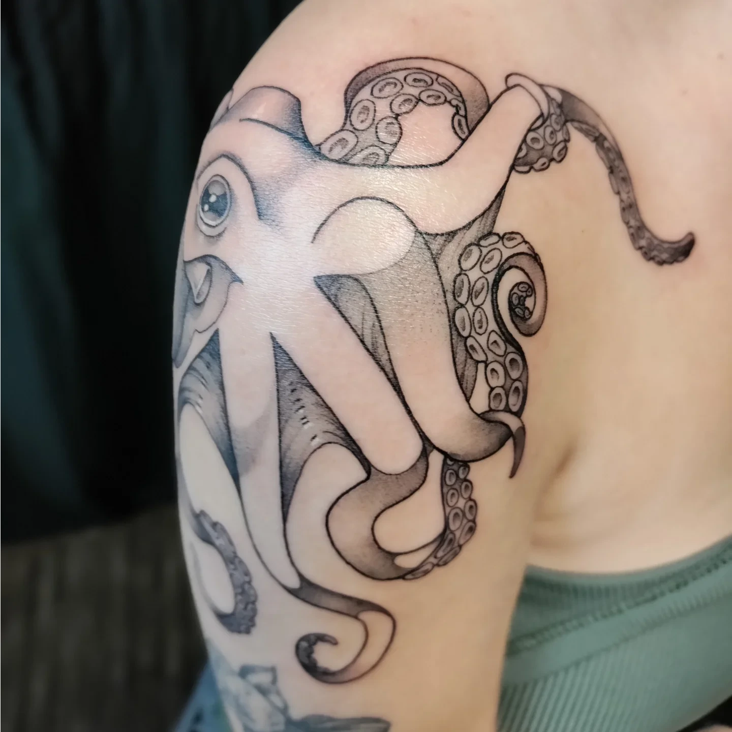 Tattoo by @harvest_moon_tattoos — black_and_grey