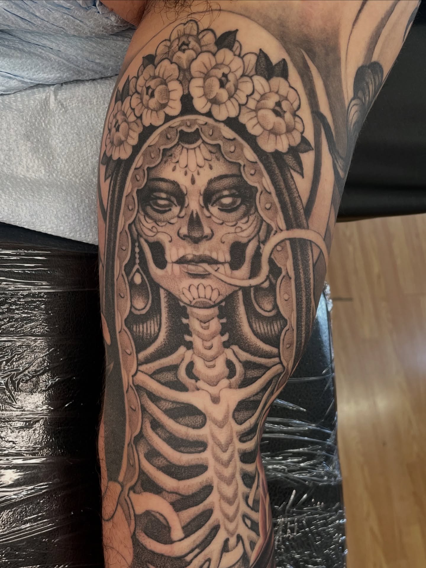 Tattoo by @collie_tattoos — black_and_grey, realism