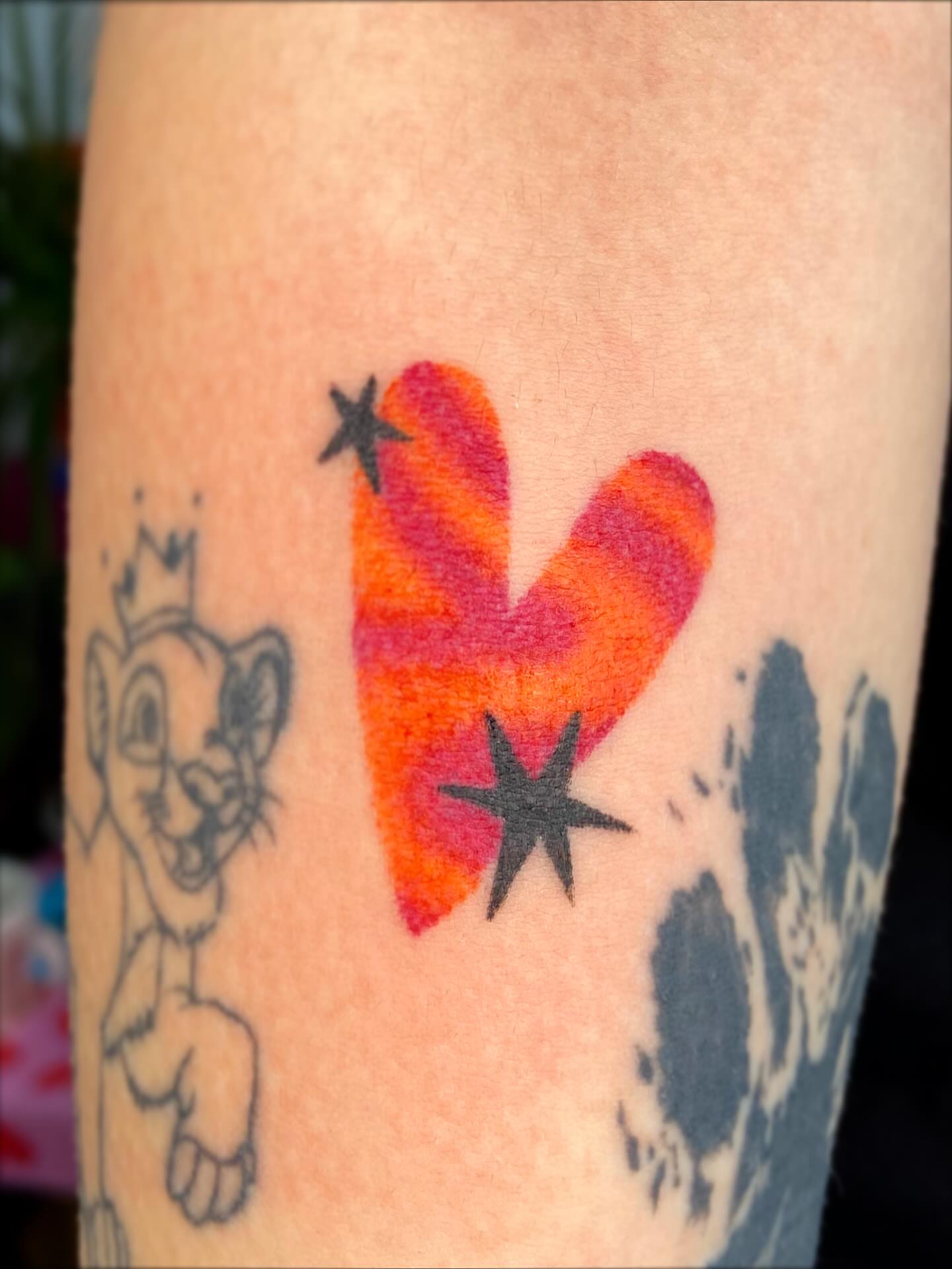 Heart watercolor tattoo on the forearm by Kasia ✨jedyny taki handpoke w katowicach✨