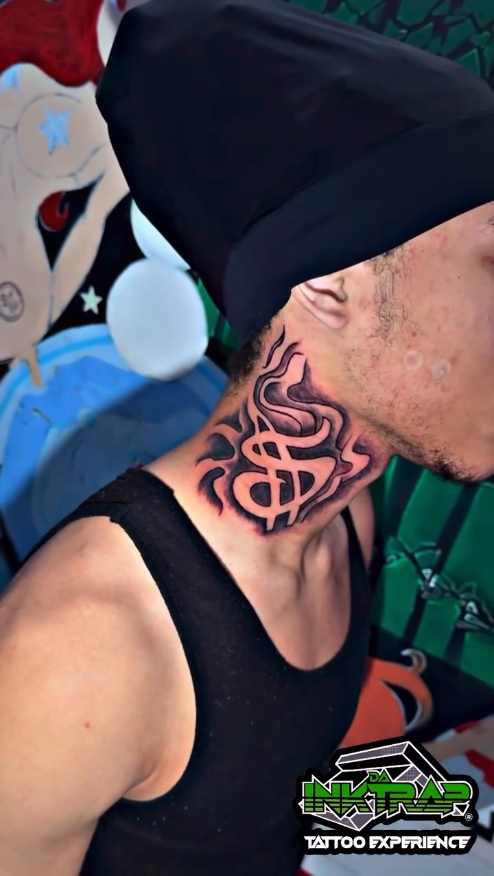 Dollar sign blackwork tattoo by Atlanta Tattoo Artist βπ½