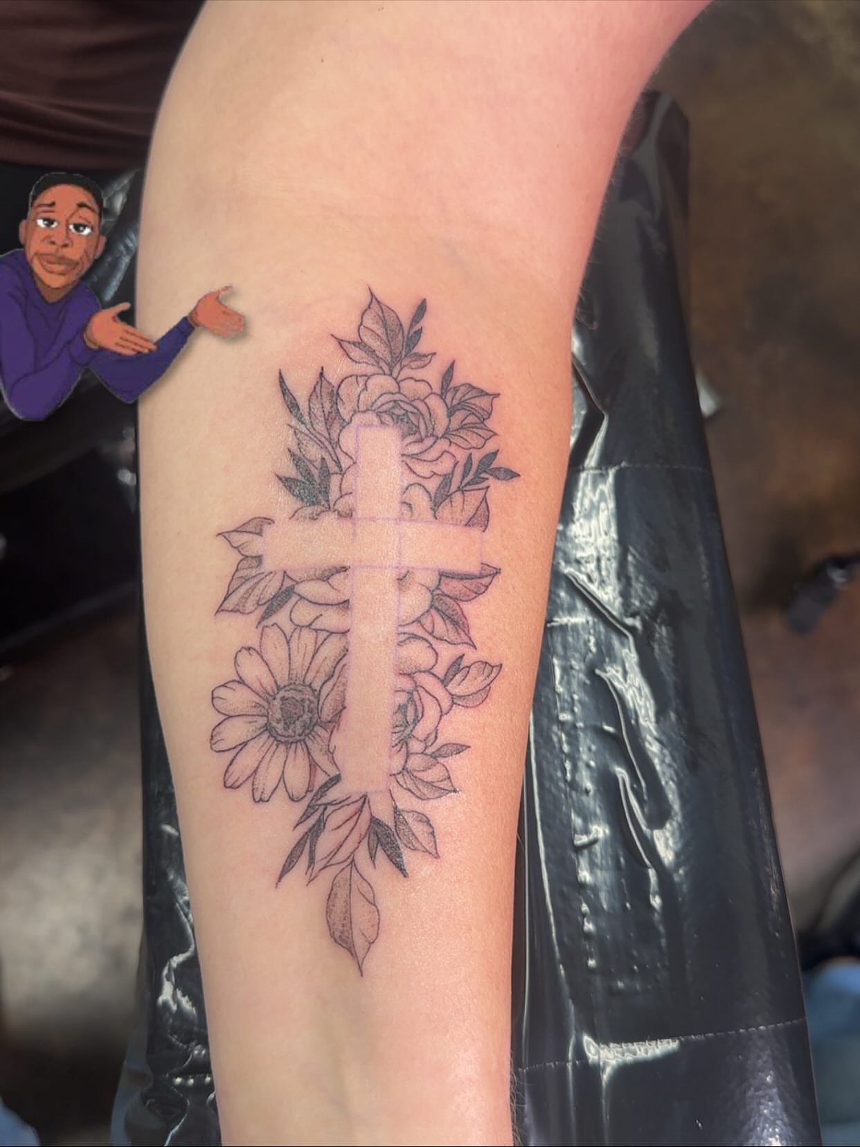 Tattoo by @bboyemo — black_and_grey