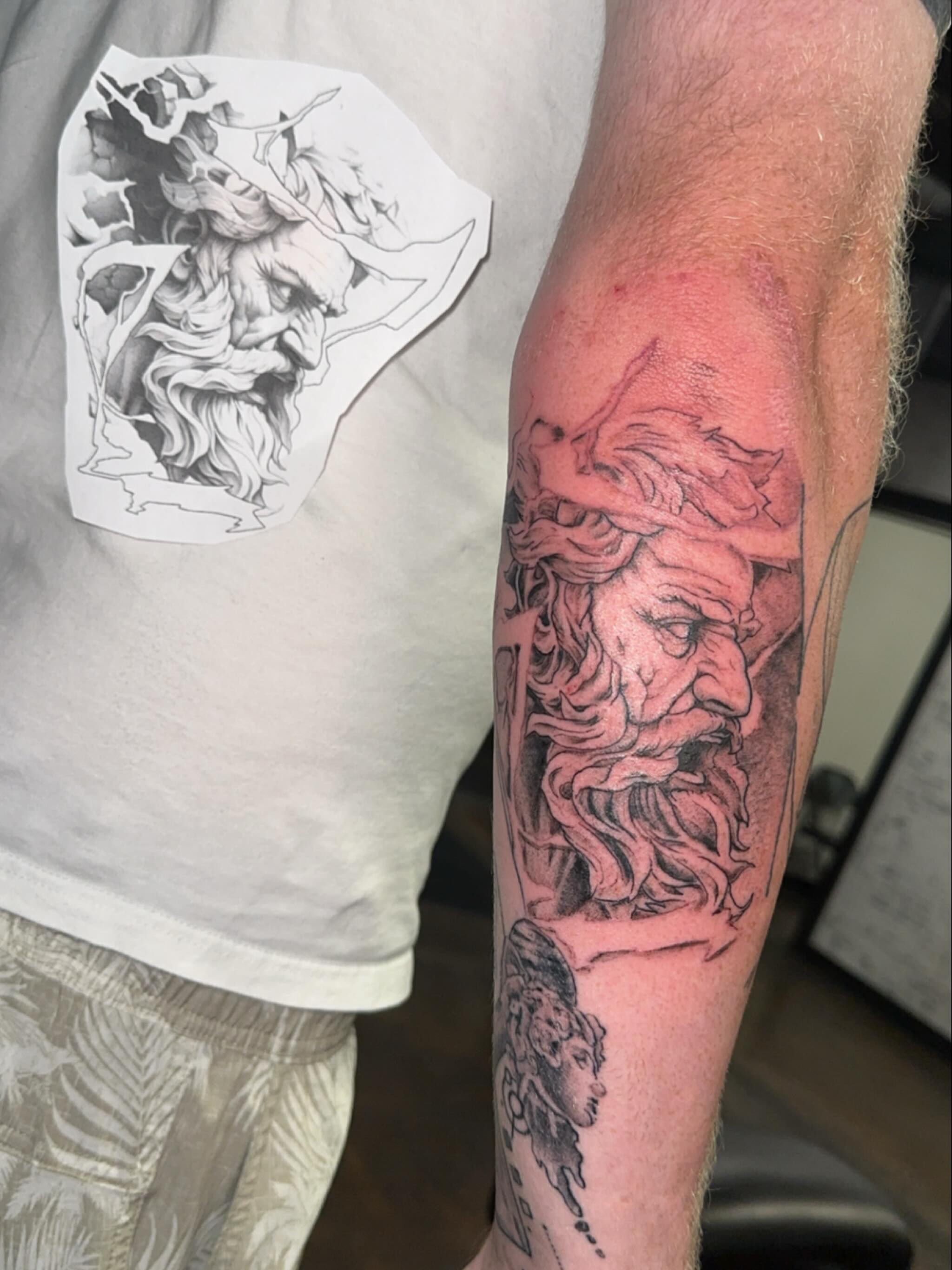 Tattoo by @bboyemo — black_and_grey