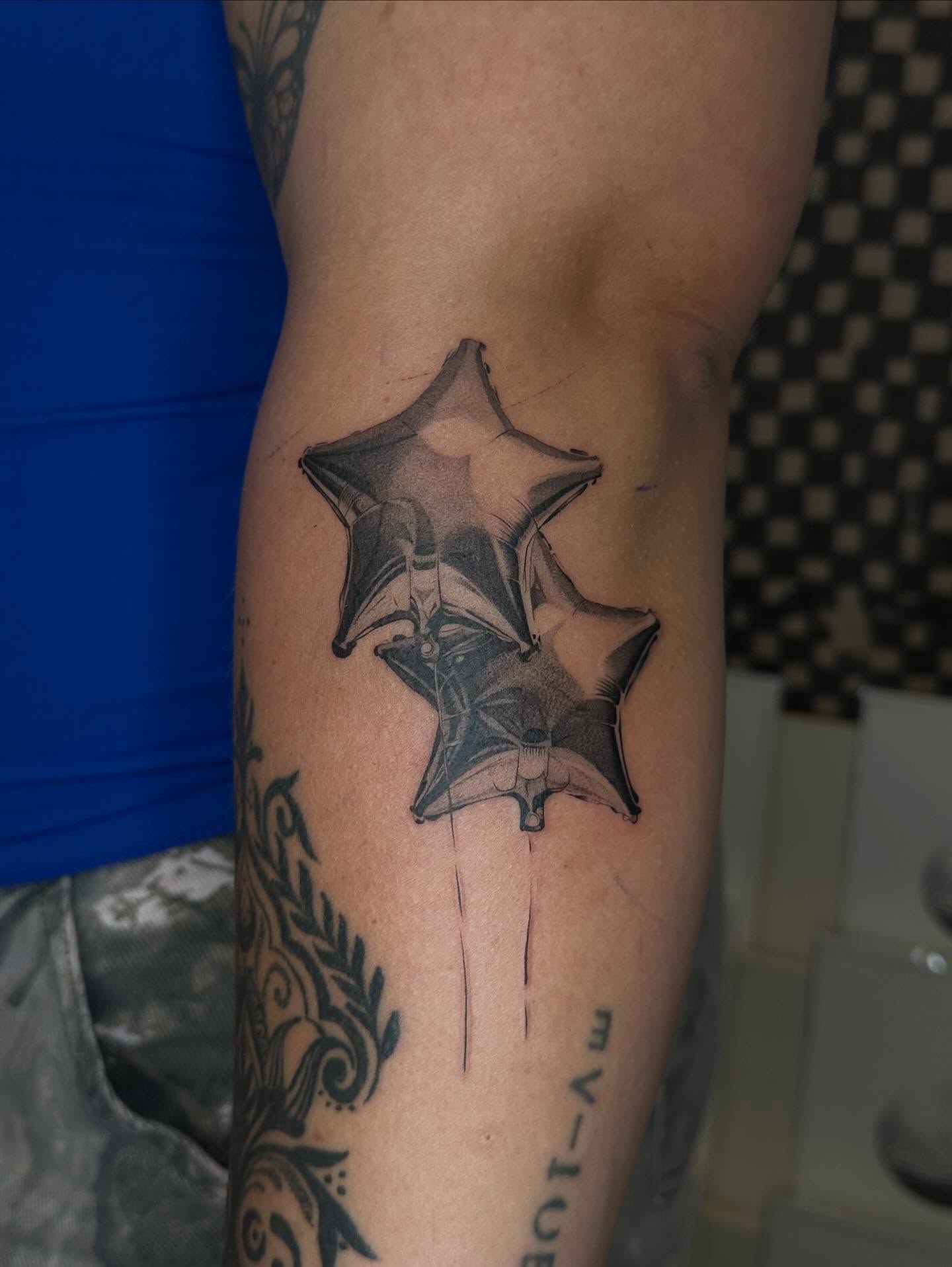Bat black and grey tattoo on the forearm by christy 💌