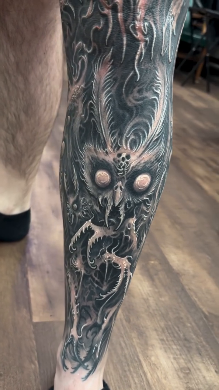 Demonic dragon creature dark realism tattoo by π΅ππππ π―πππππππ