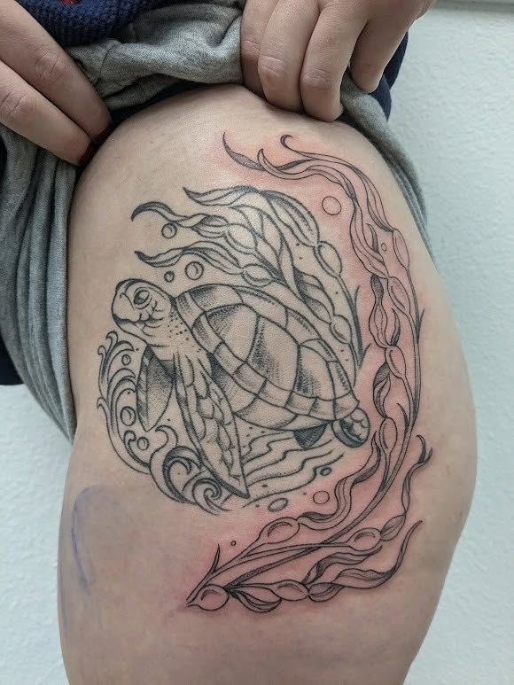 Tattoo by @fernewt — black_and_grey
