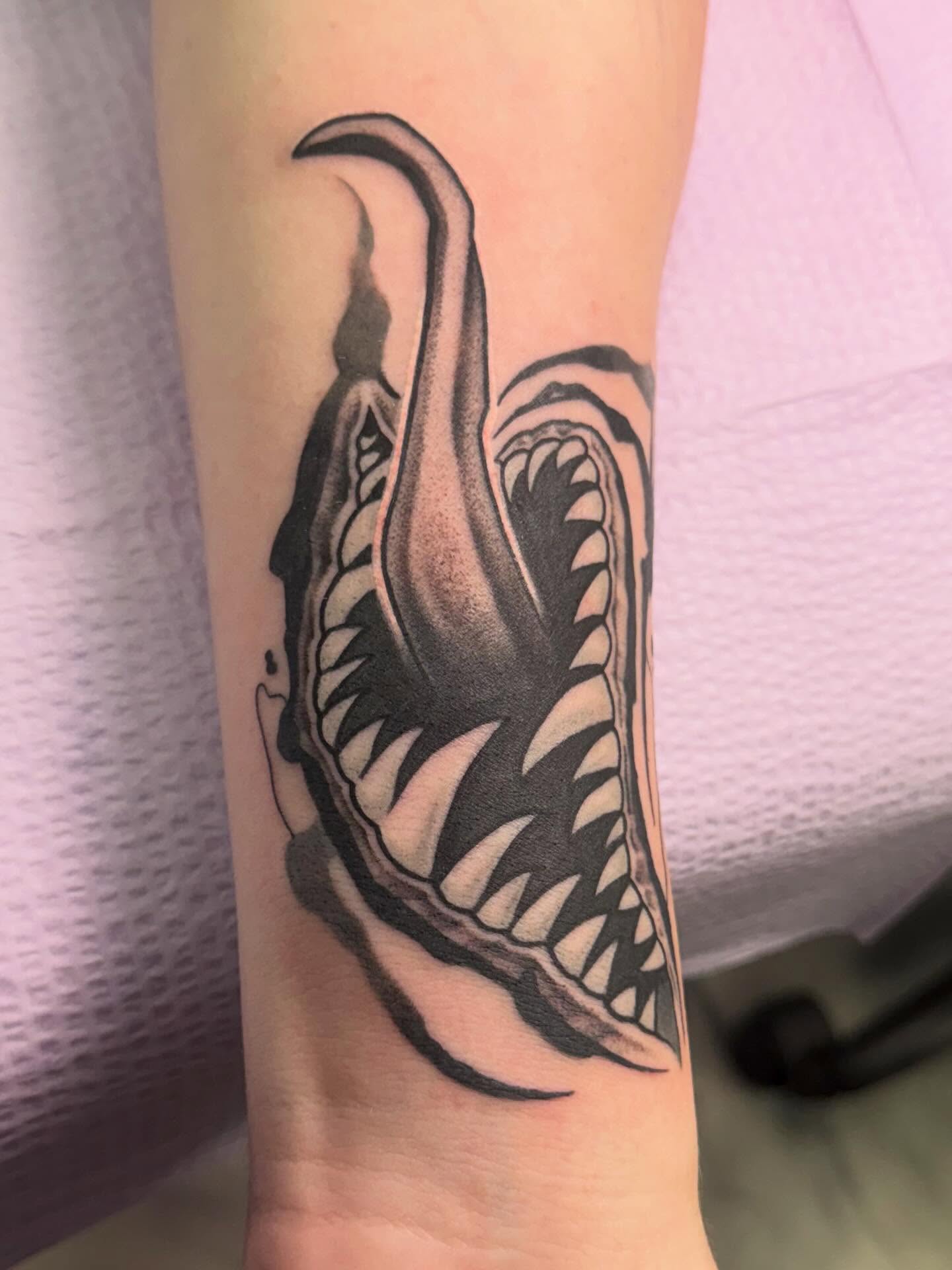 Tattoo by @damnros — black_and_grey, realism