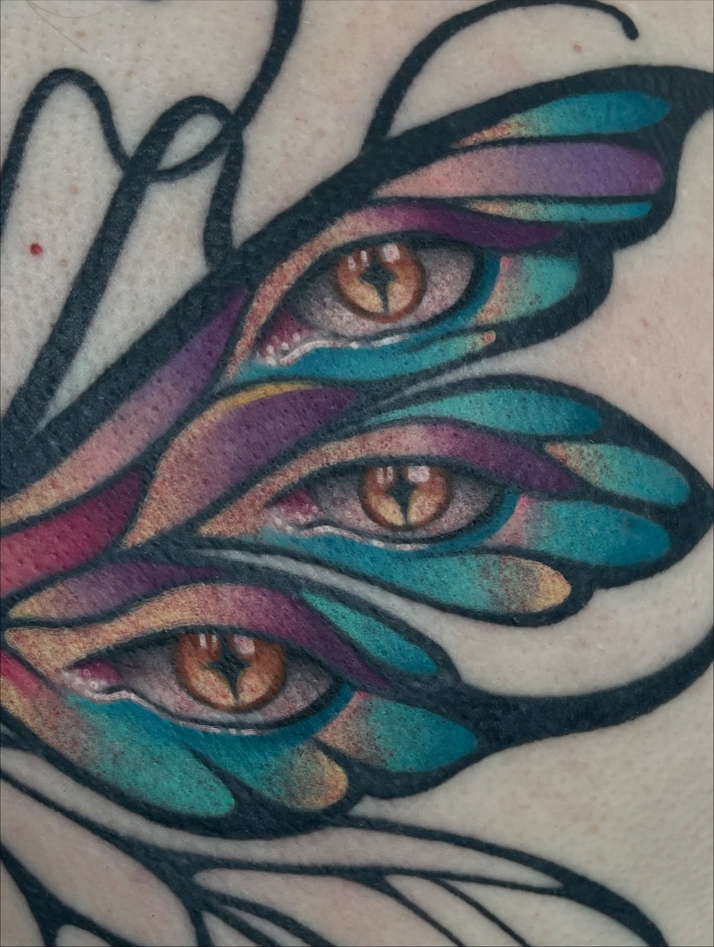 Eyes new school tattoo by Sam Castro
