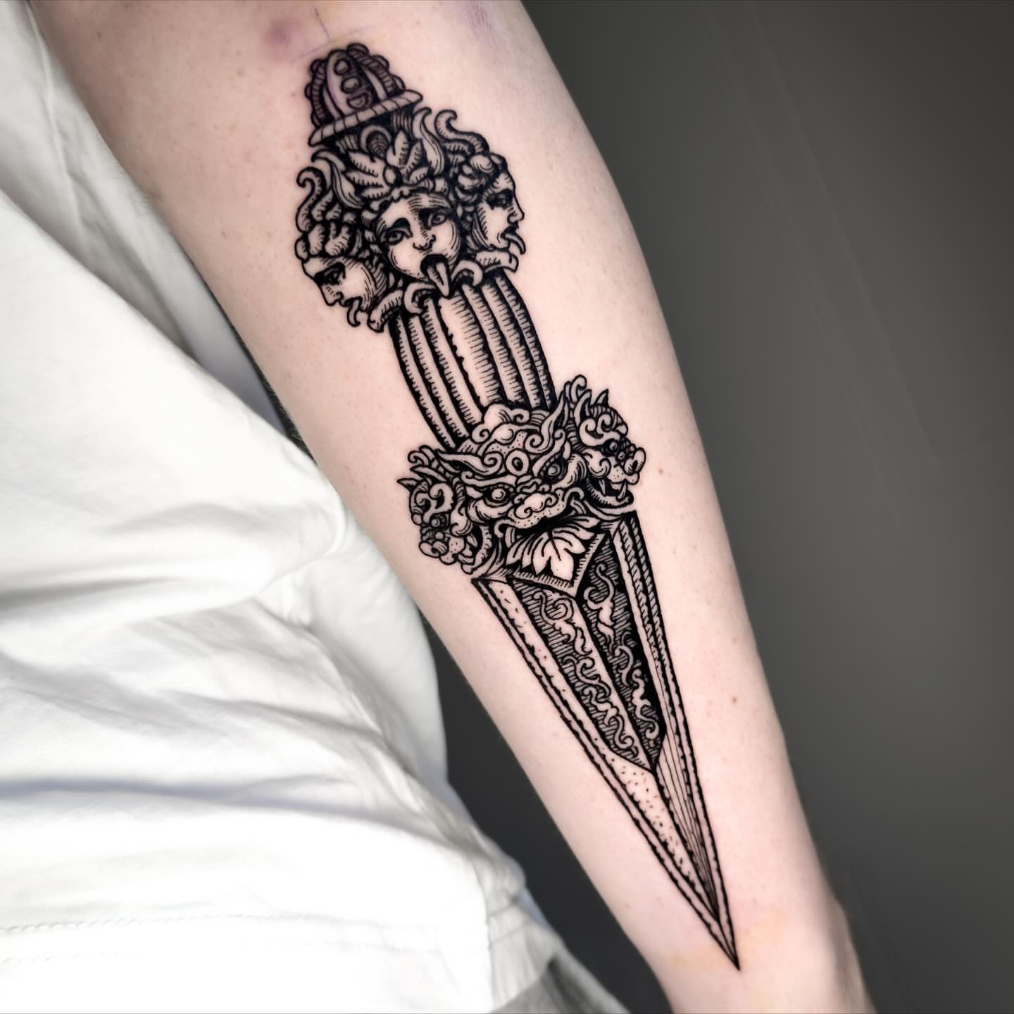 Tattoo by @dokk_vintage — black_and_grey, neo_traditional