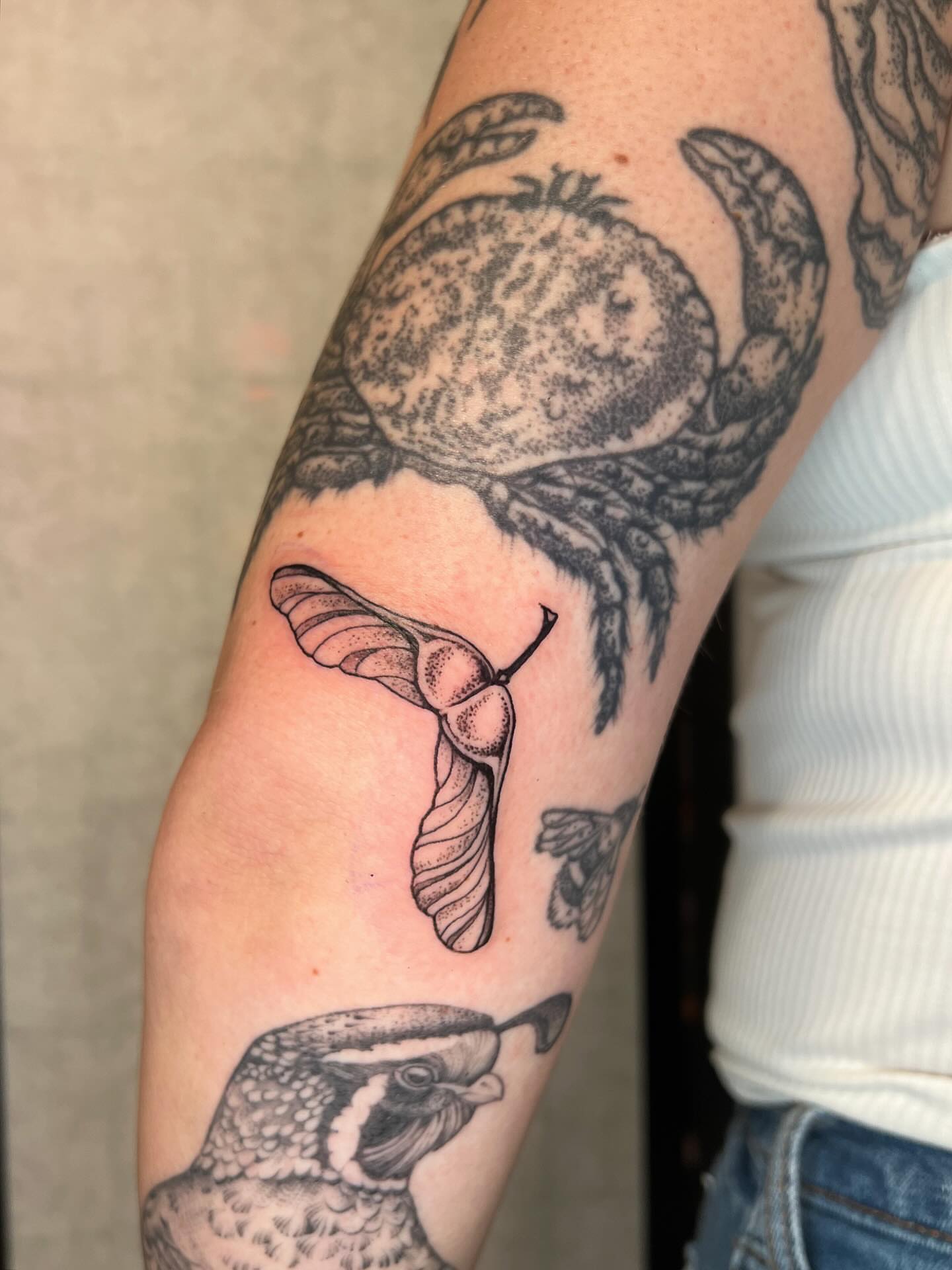 Tattoo by @zoeloutattoo — dotwork