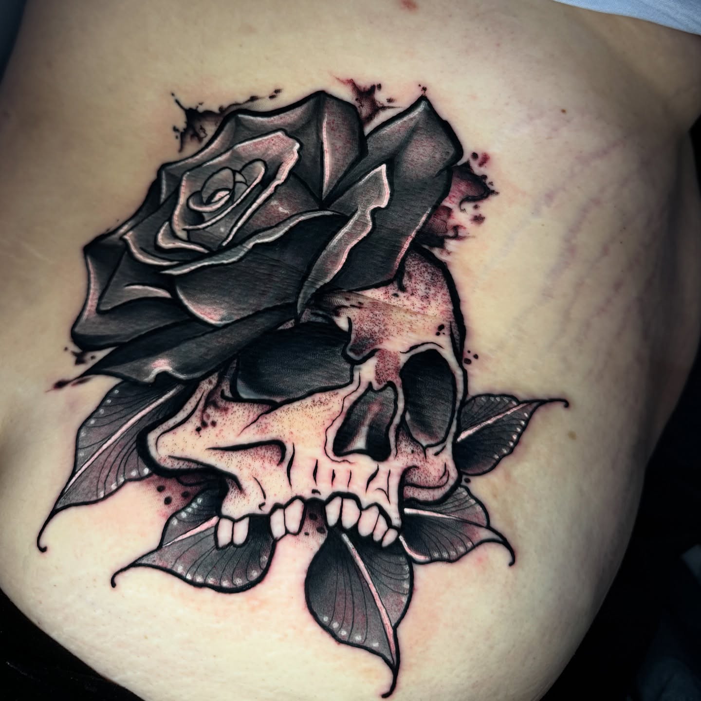 Tattoo by @cattlynnrose — dark_realism, black_and_grey