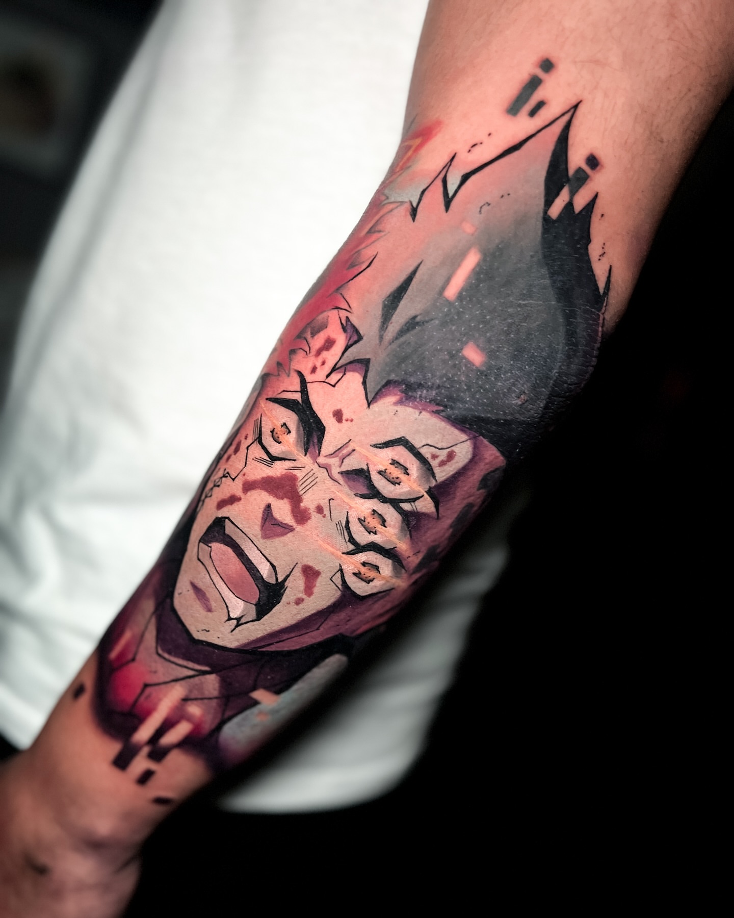 Anime character anime tattoo on the forearm by Anime