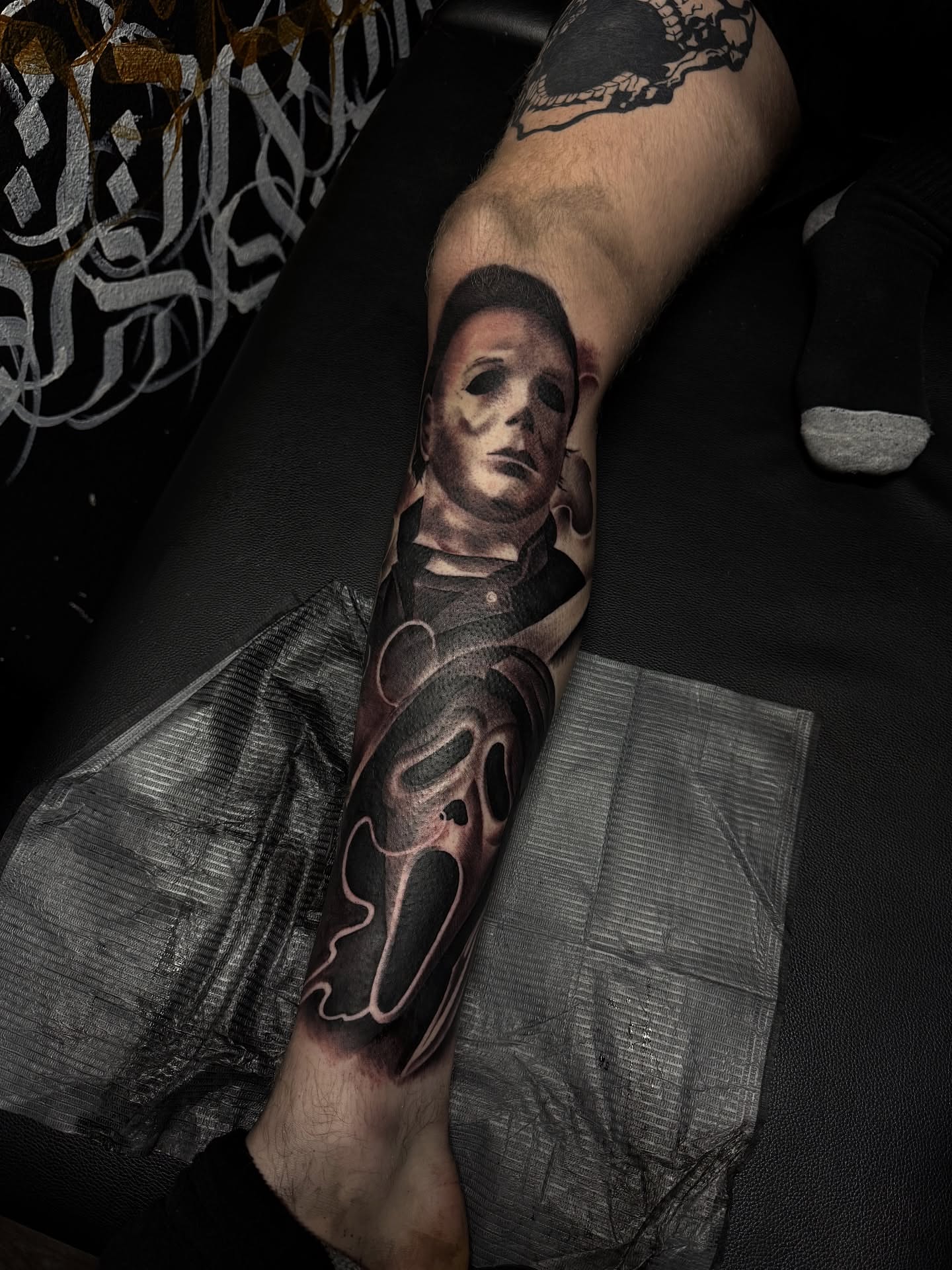 Michael Myers realism tattoo on the forearm by Tattoosxjoseph