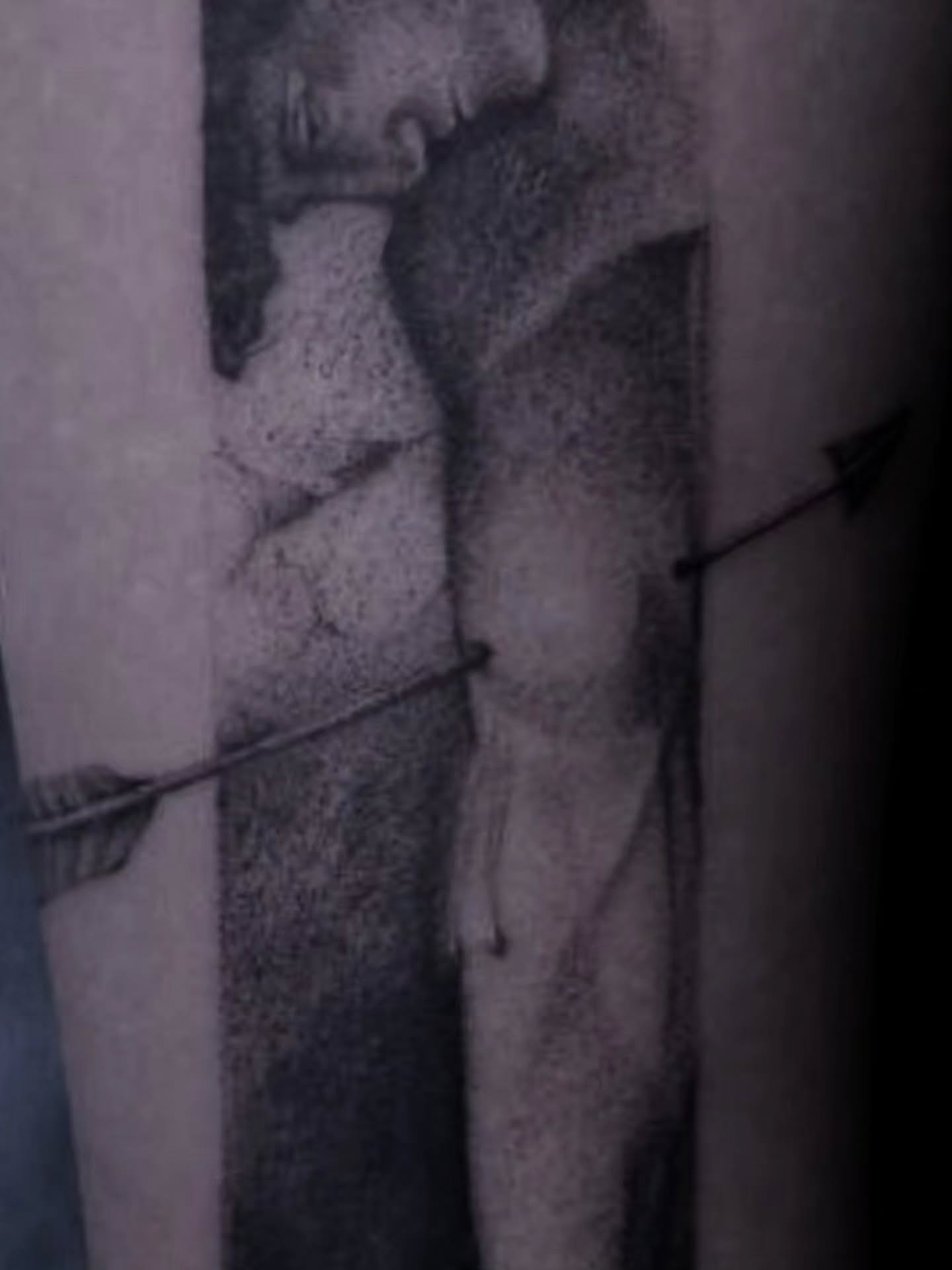 Arrow piercing dotwork tattoo on the forearm by Viktoriia ▪︎ Tattoo ▪︎ Chicago ▪︎ Naperville
