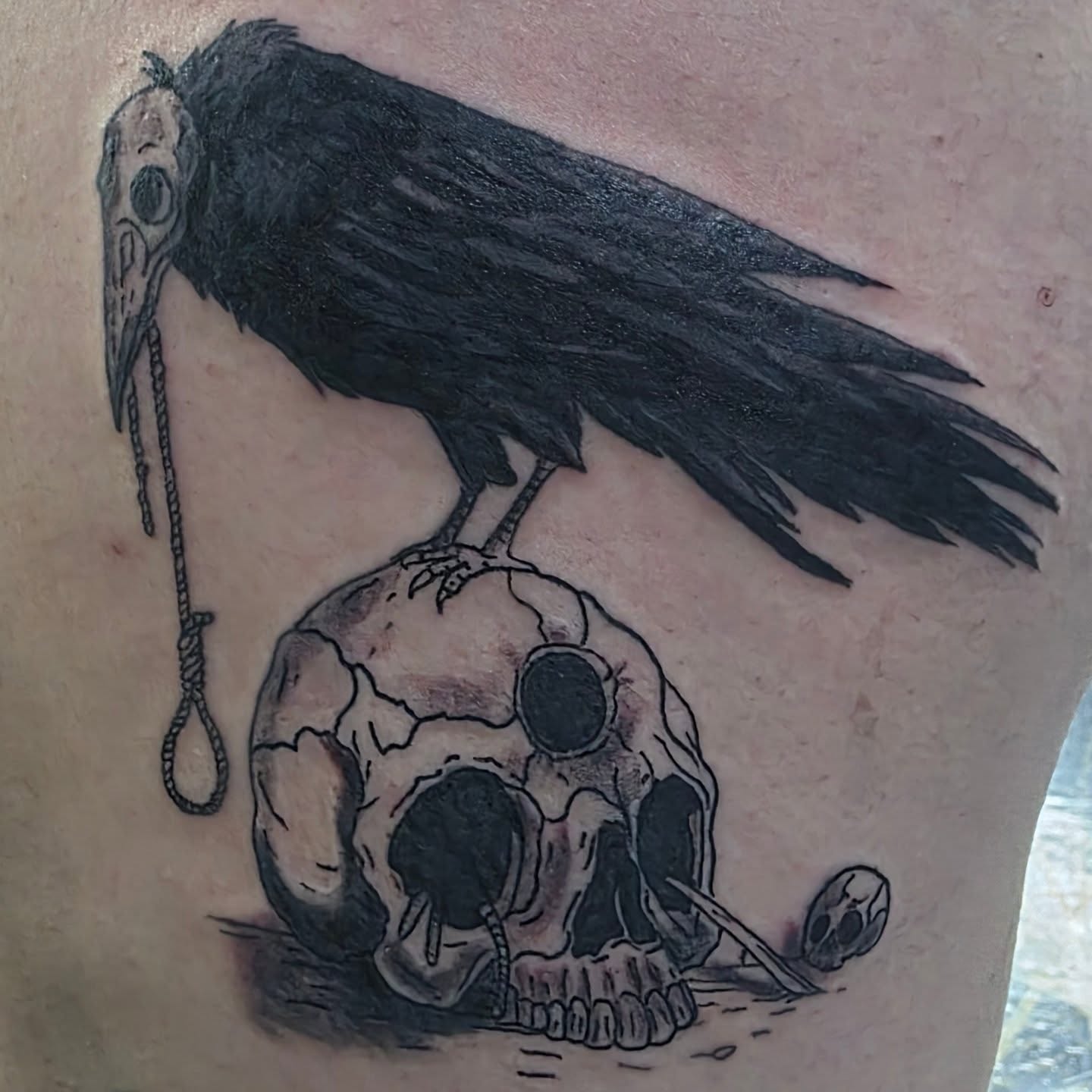 Tattoo by @bassheadtattoos — black_and_grey, dark_realism