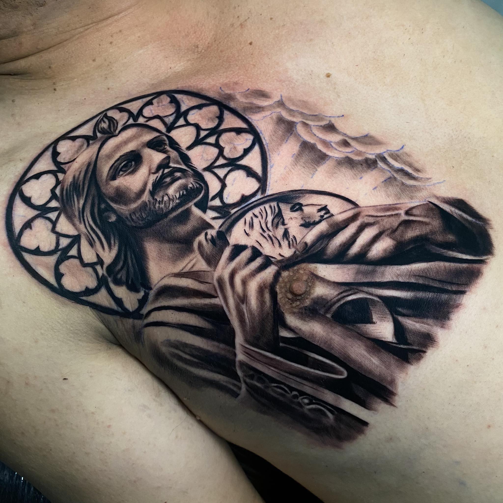 Tattoo by @aifos_arts94 — black_and_grey, realism