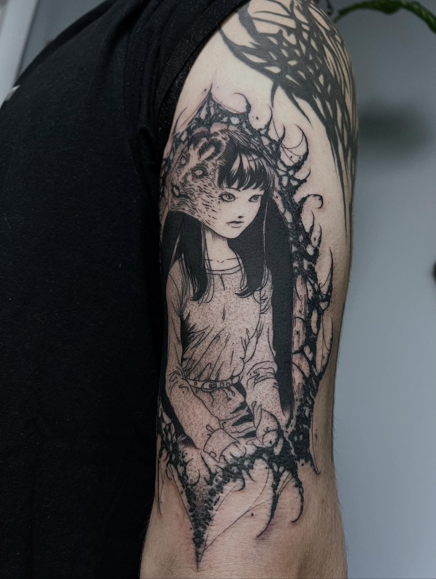 Girl with crown realism tattoo on the forearm by Charlie Woodman