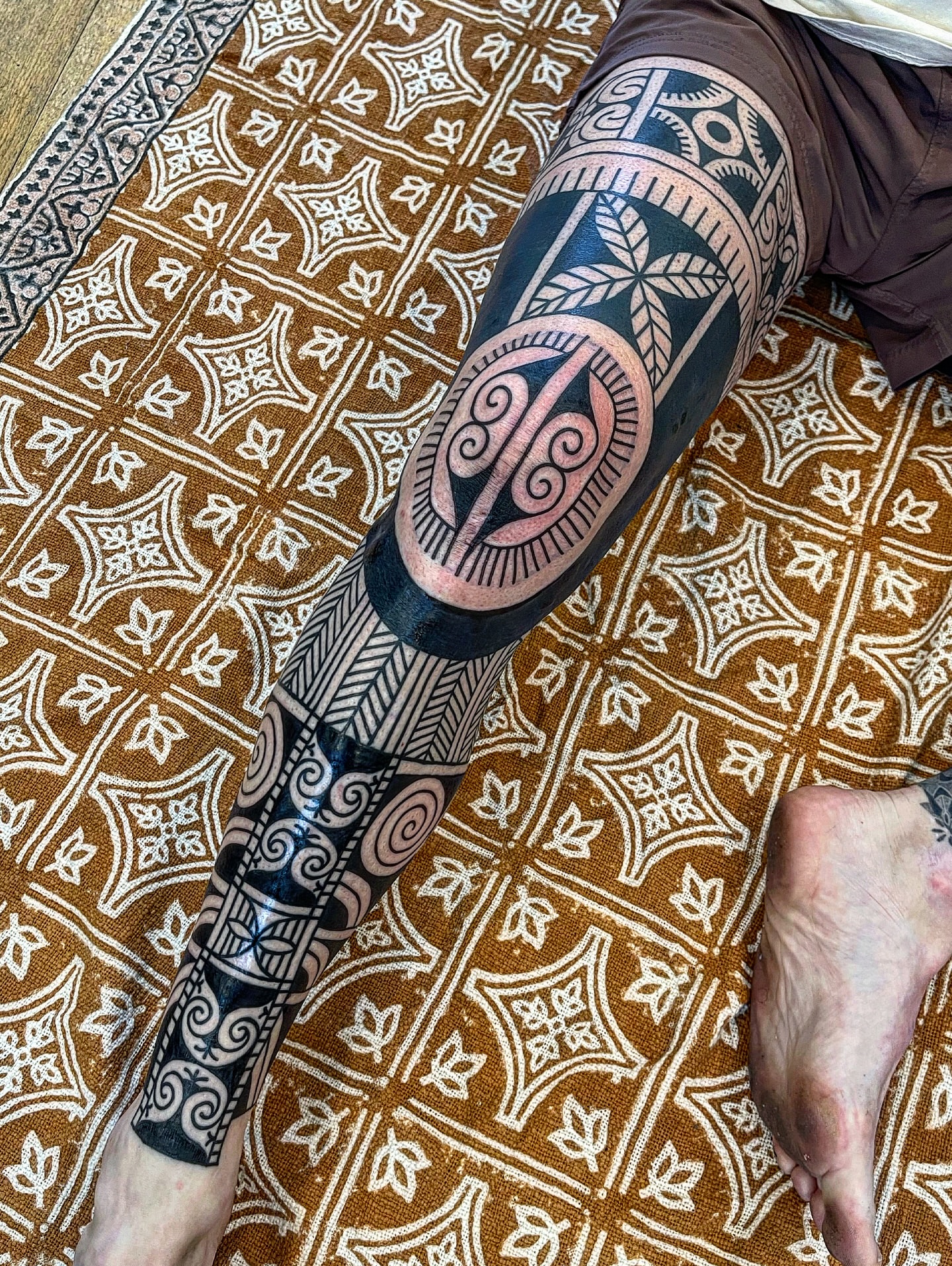 Tribal pattern tribal tattoo on the forearm by Swasthik Iyengar, New York, New York