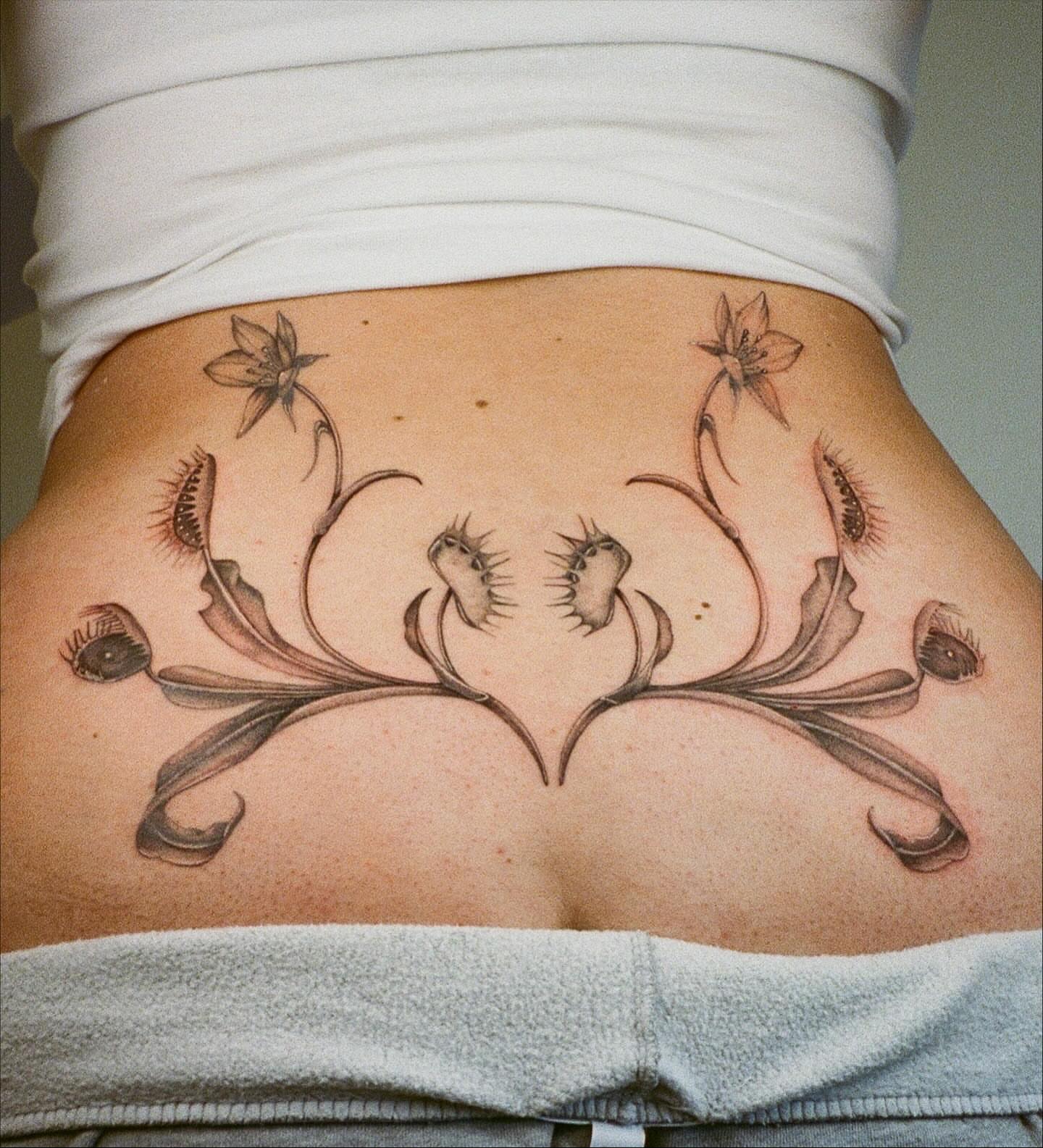 Dandelion black and grey tattoo on the torso by β±βΏβ° π π π° π πΎ β±βΏβ°