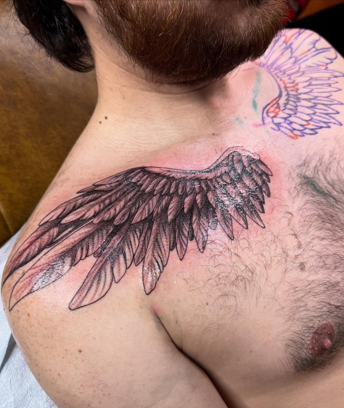 Tattoo by @oneinkedangel — black_and_grey