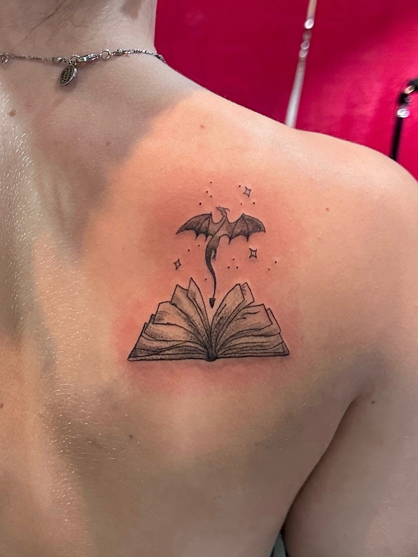 Tattoo by @missmangokush — dotwork, black_and_grey