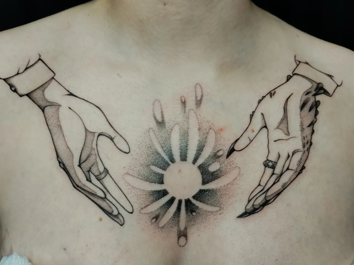 Tattoo by @harvest_moon_tattoos — dotwork