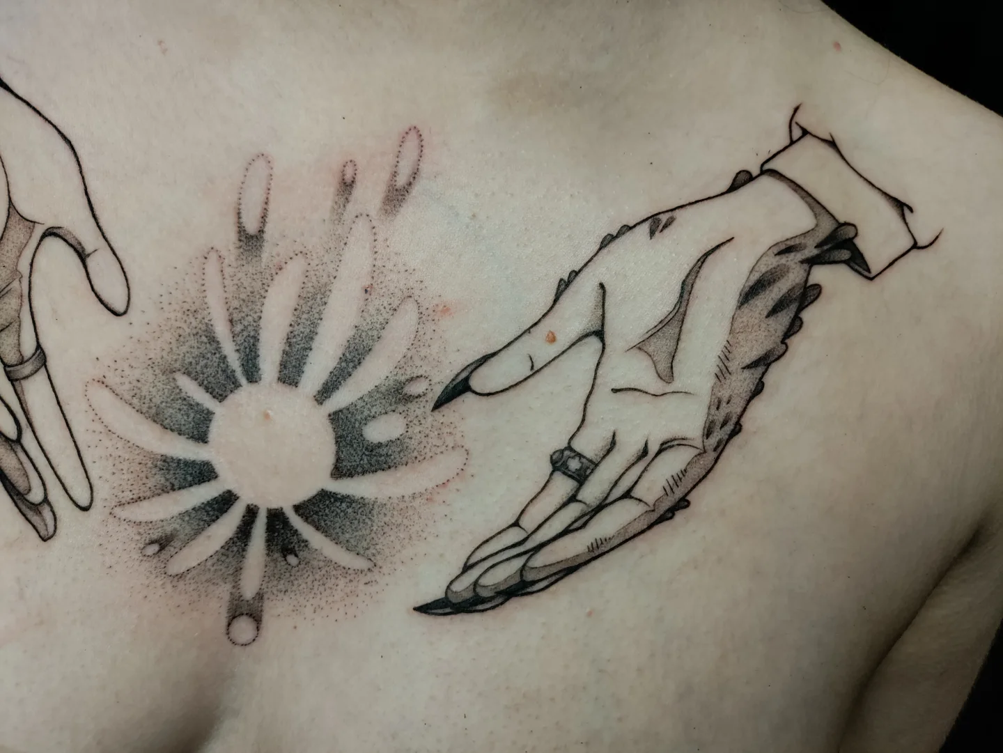 Tattoo by @harvest_moon_tattoos — dotwork