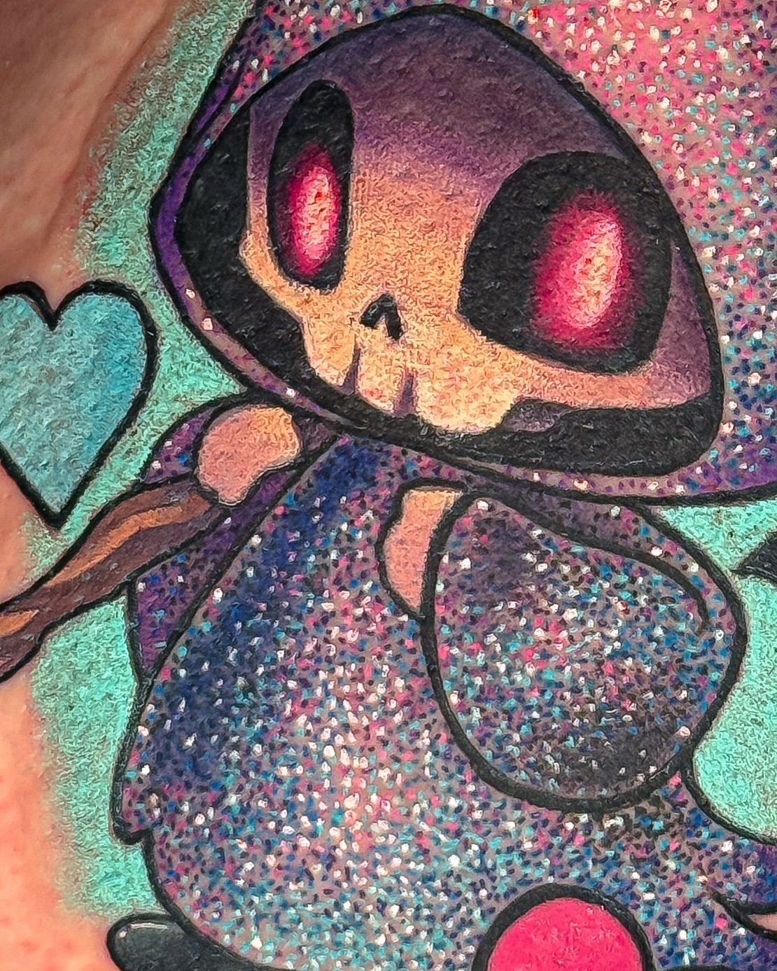 Skull dotwork tattoo on the forearm by Amy Zager