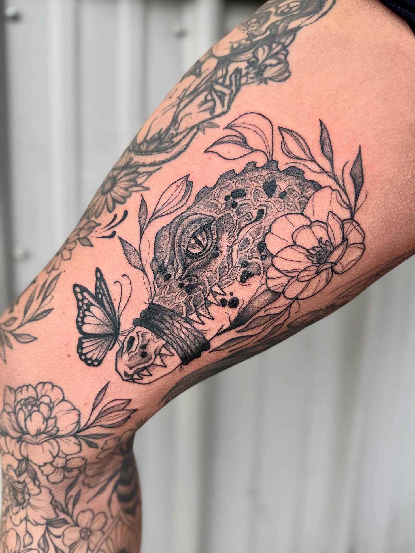 Tattoo by @gatorgirltattoo — black_and_grey, realism
