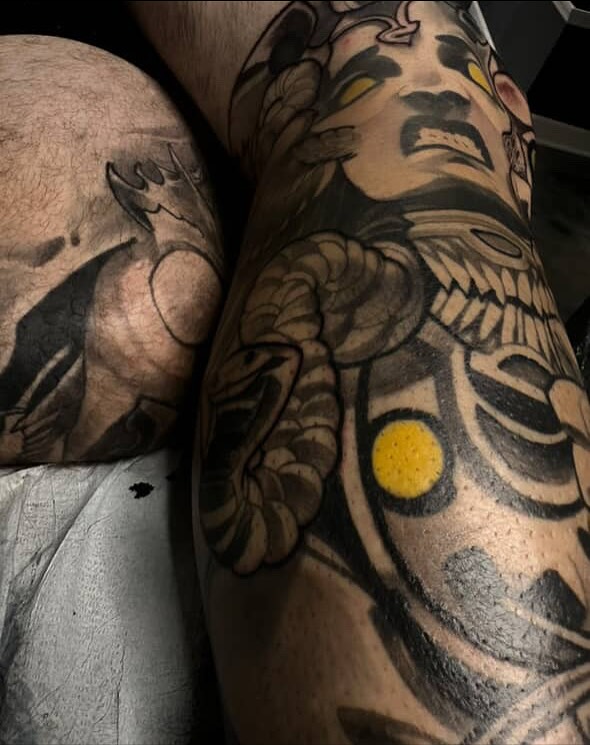 Tattoo by @randy_templin_ — american_traditional, black_and_grey
