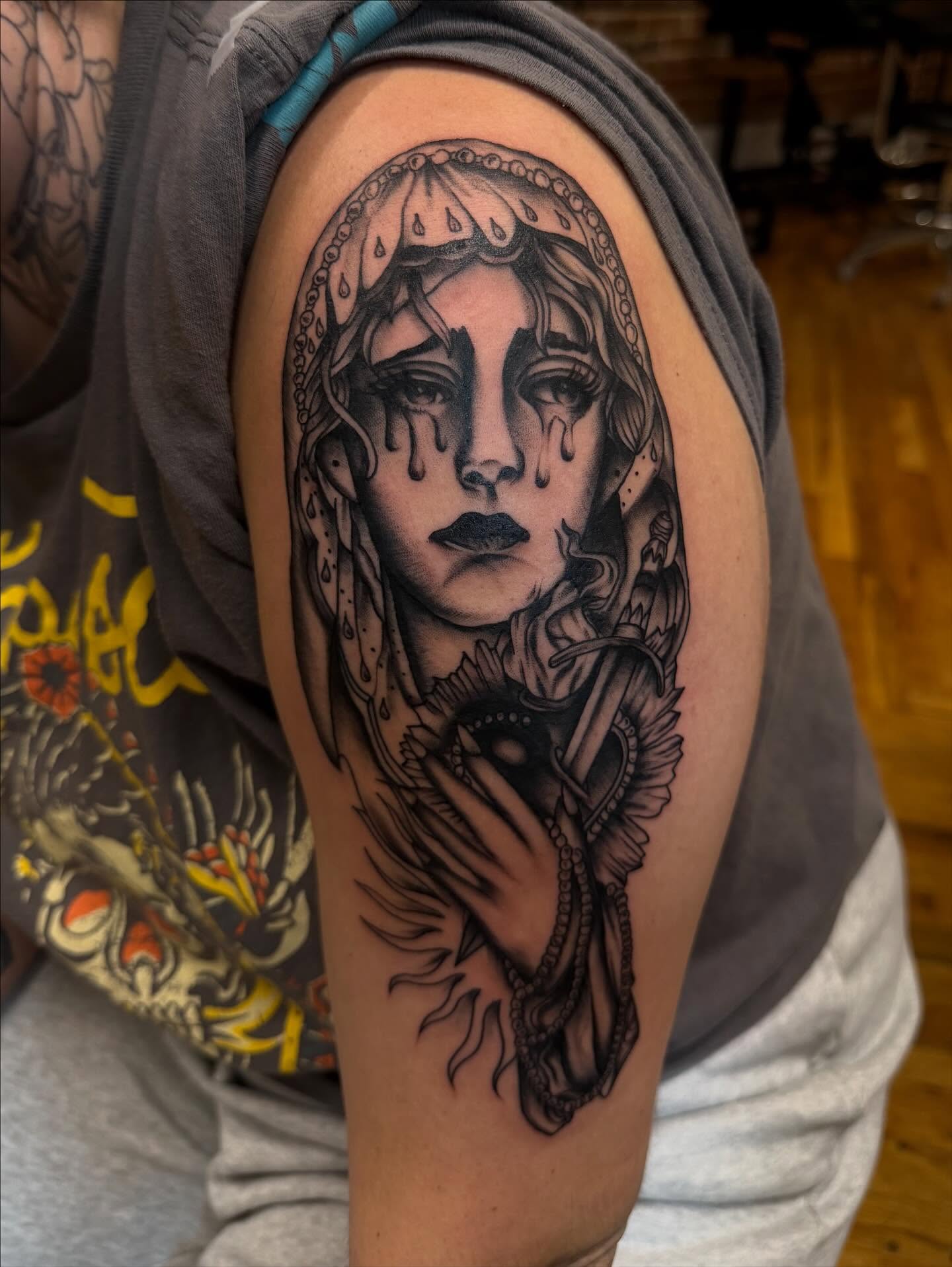 Tattoo by @islestattoos — black_and_grey, realism