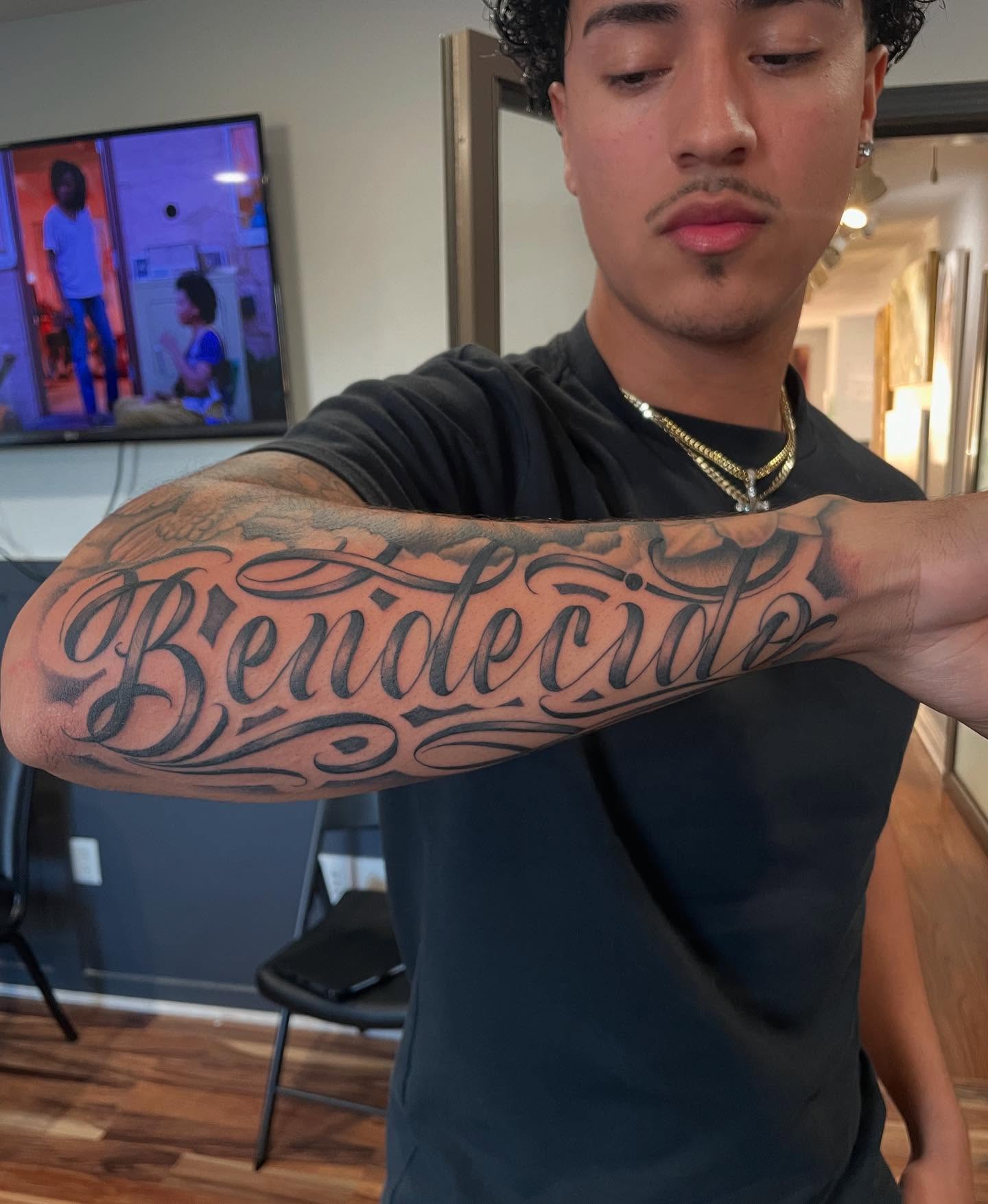 Tattoo by @bohemianblake — lettering_script