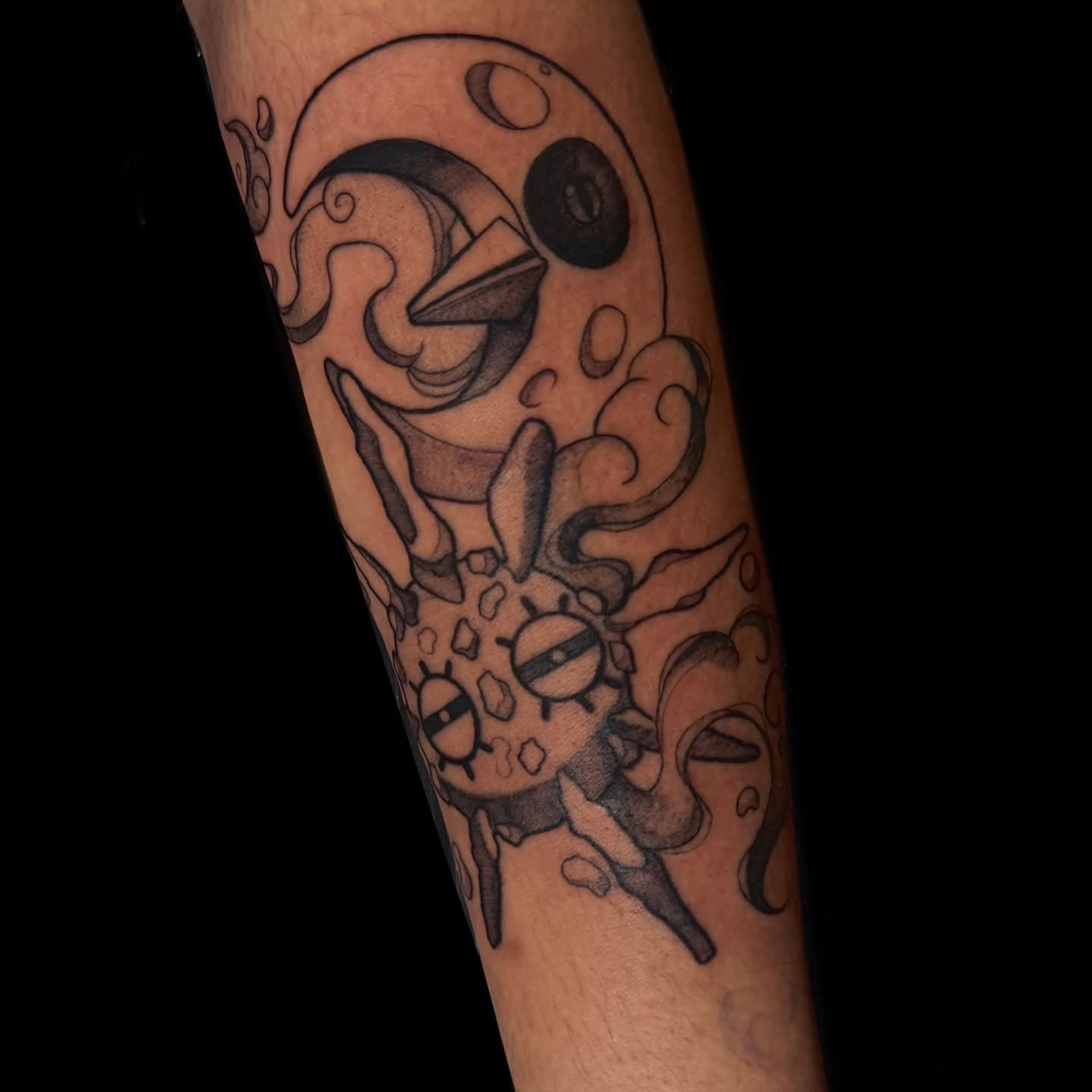 Tattoo by @astrochocobo — black_and_grey