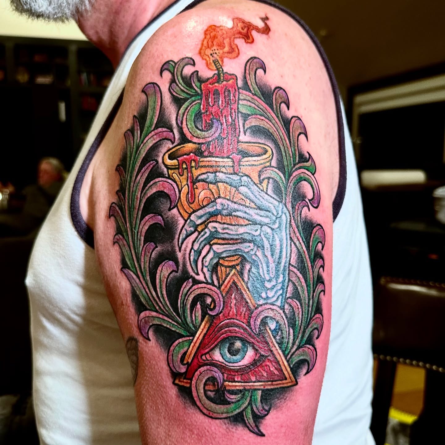 Tattoo by @calvinvoncrush — american_traditional, geometric