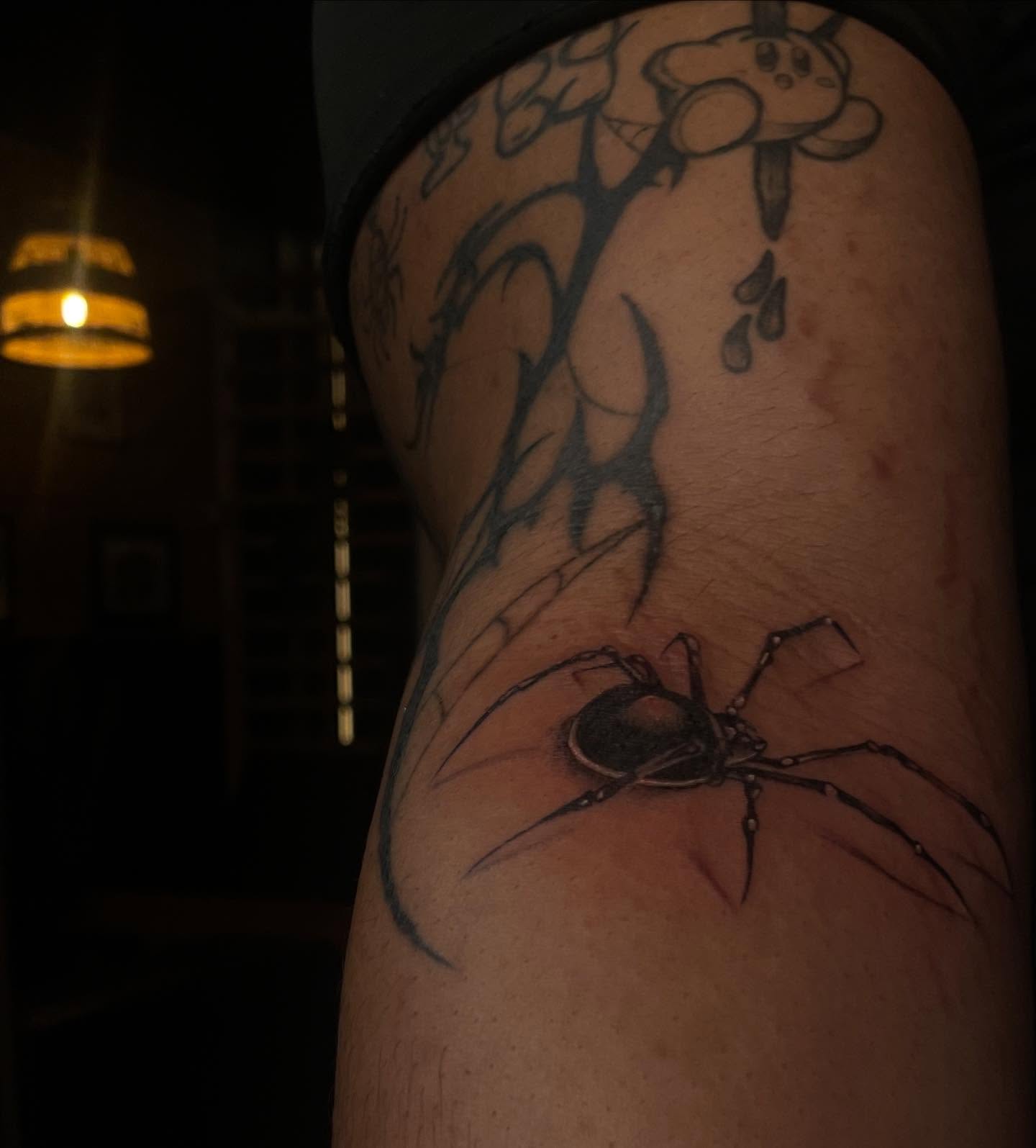 Spider realism tattoo on the forearm by Trinity
