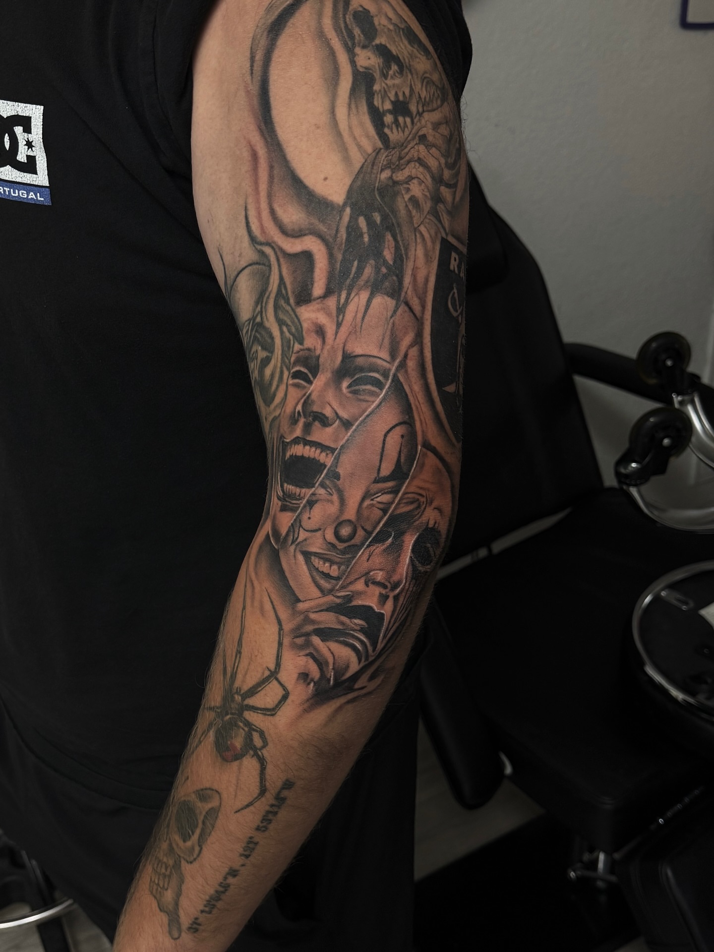 Woman's face realism tattoo on the forearm by viktoria raquel
