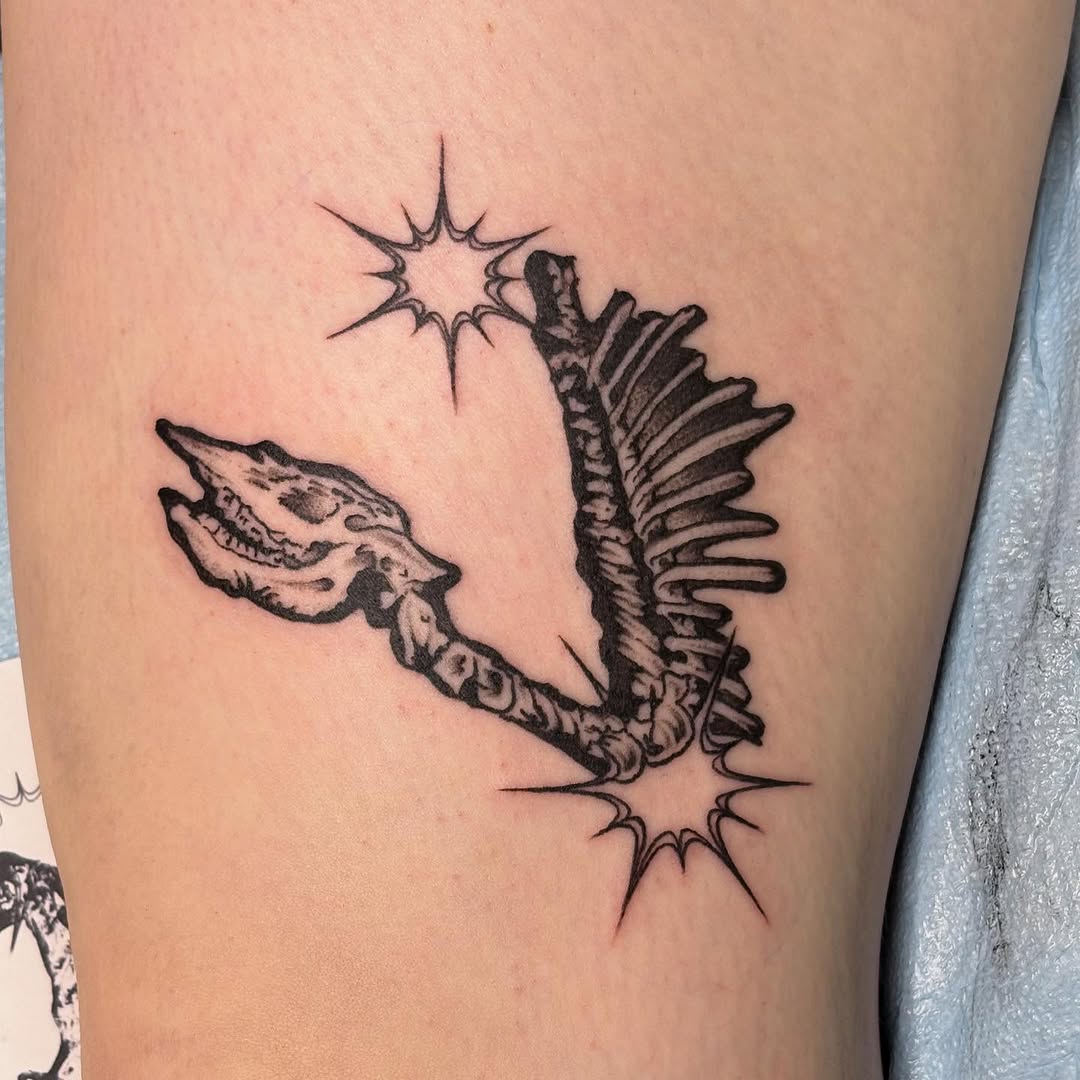 Tattoo by @toughcookietattoo — black_and_grey, dark_realism