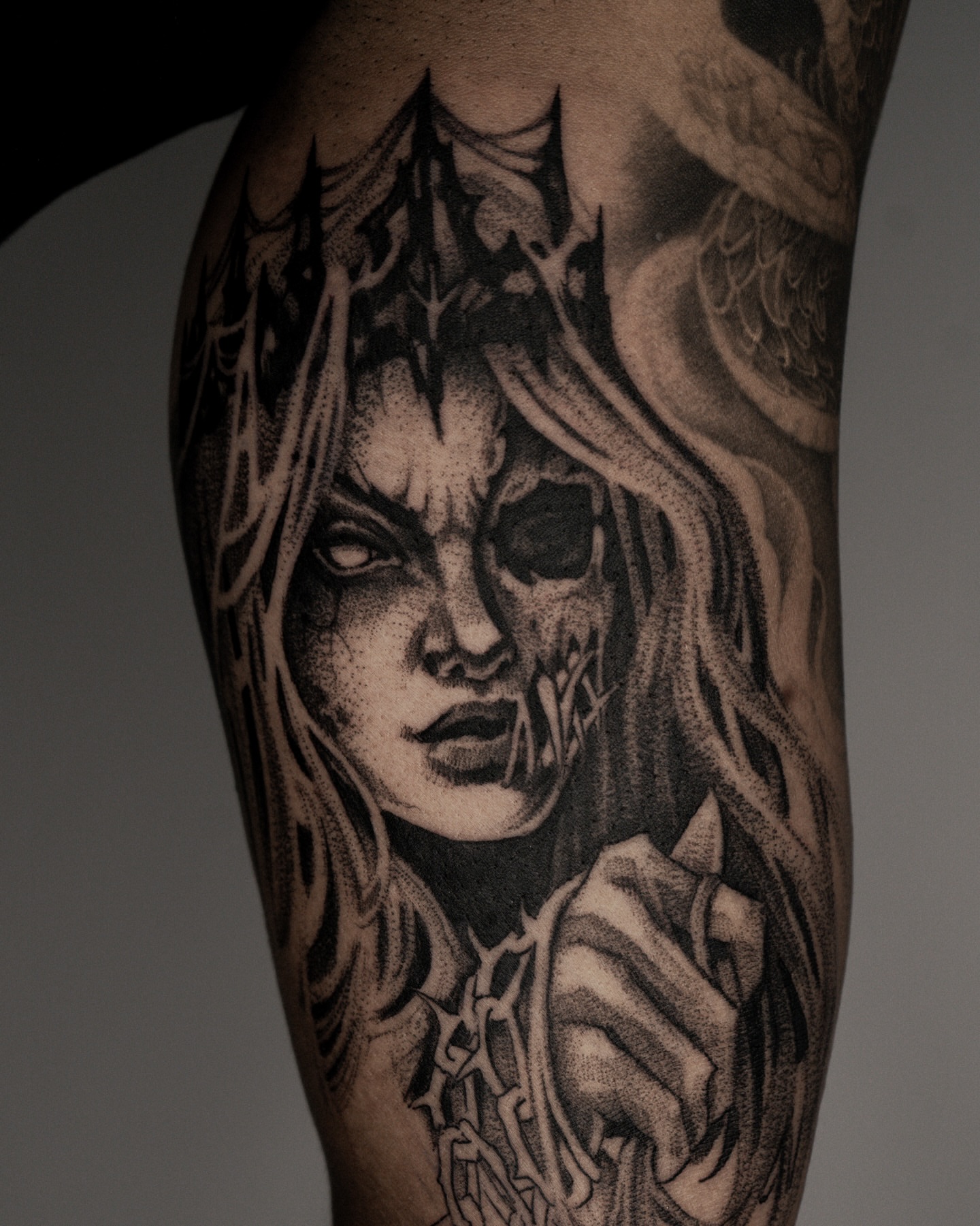 Tattoo by @bru.blackink — dotwork, dark_realism