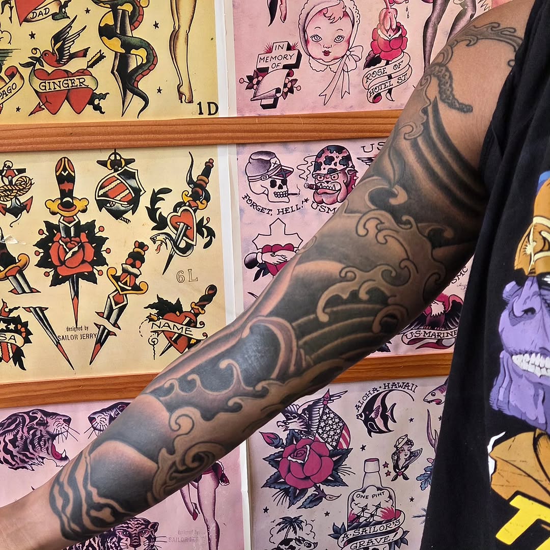Tattoo by @katconiglioart — japanese_irezumi, black_and_grey